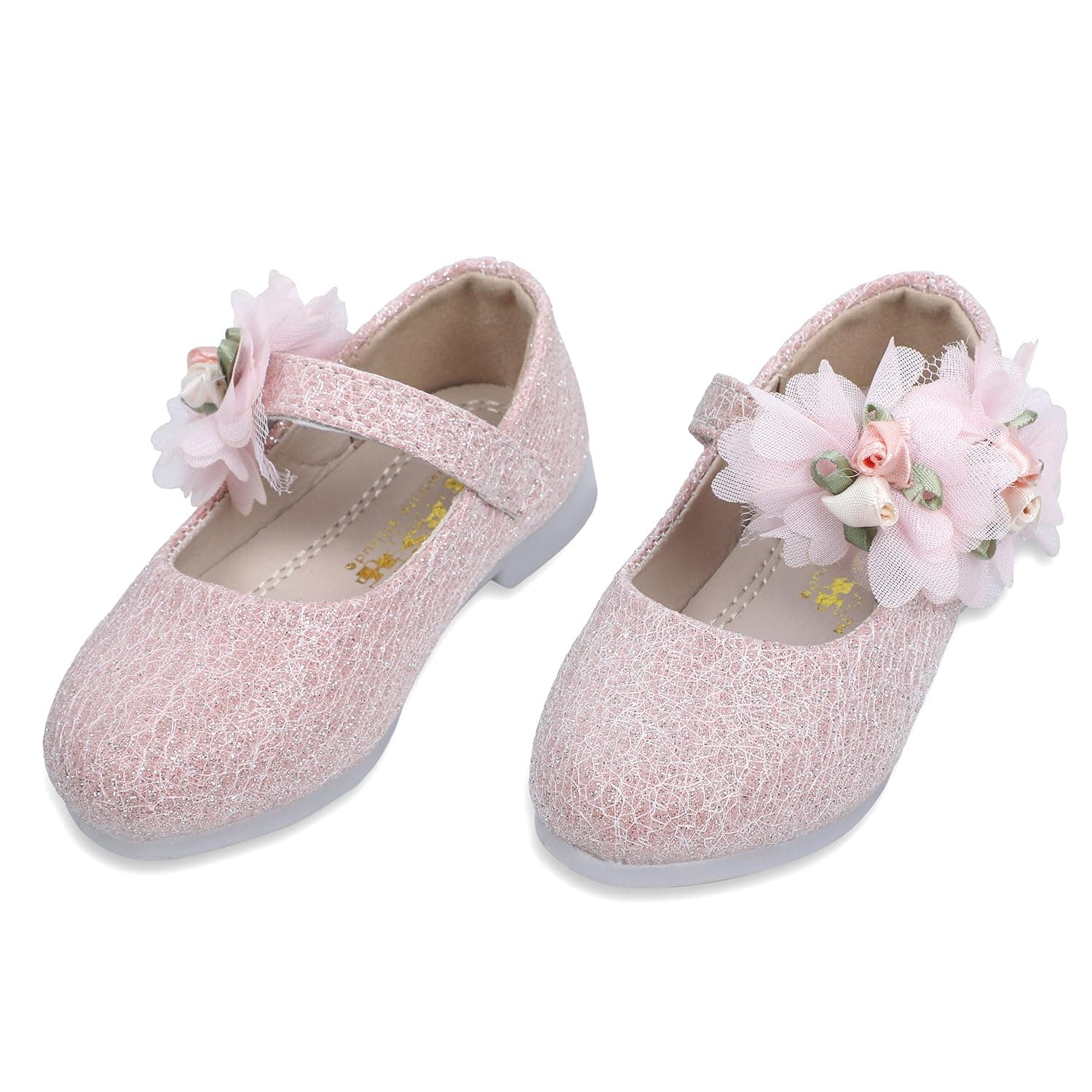 BabyMooKids Floral Shimmer Mary Jane Ballerinas