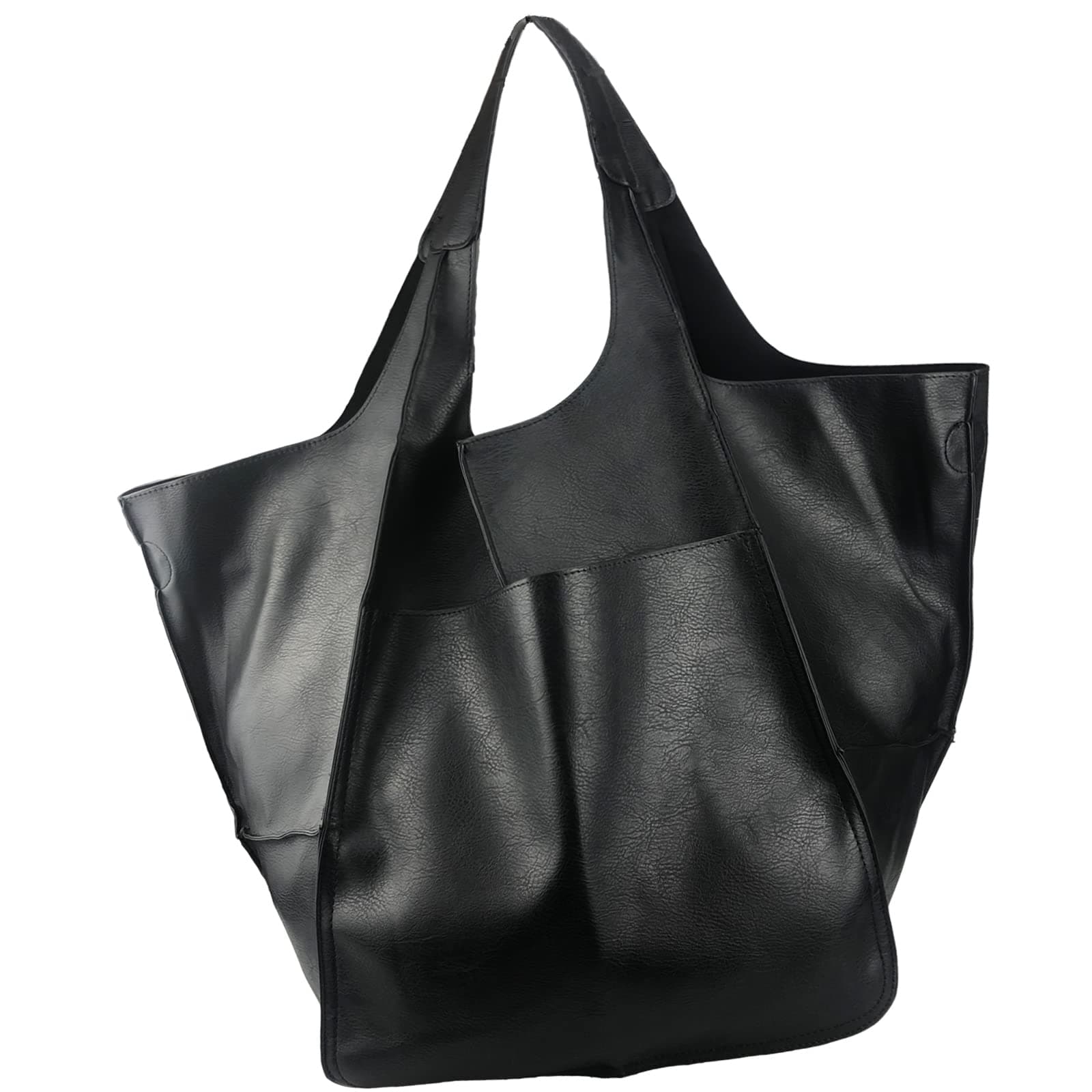 Oversized Leather Tote Bag Huge Capacity Work Hobo Pu Leather Bucket Purse And Handbag Large Soft Travel Shopping Bag