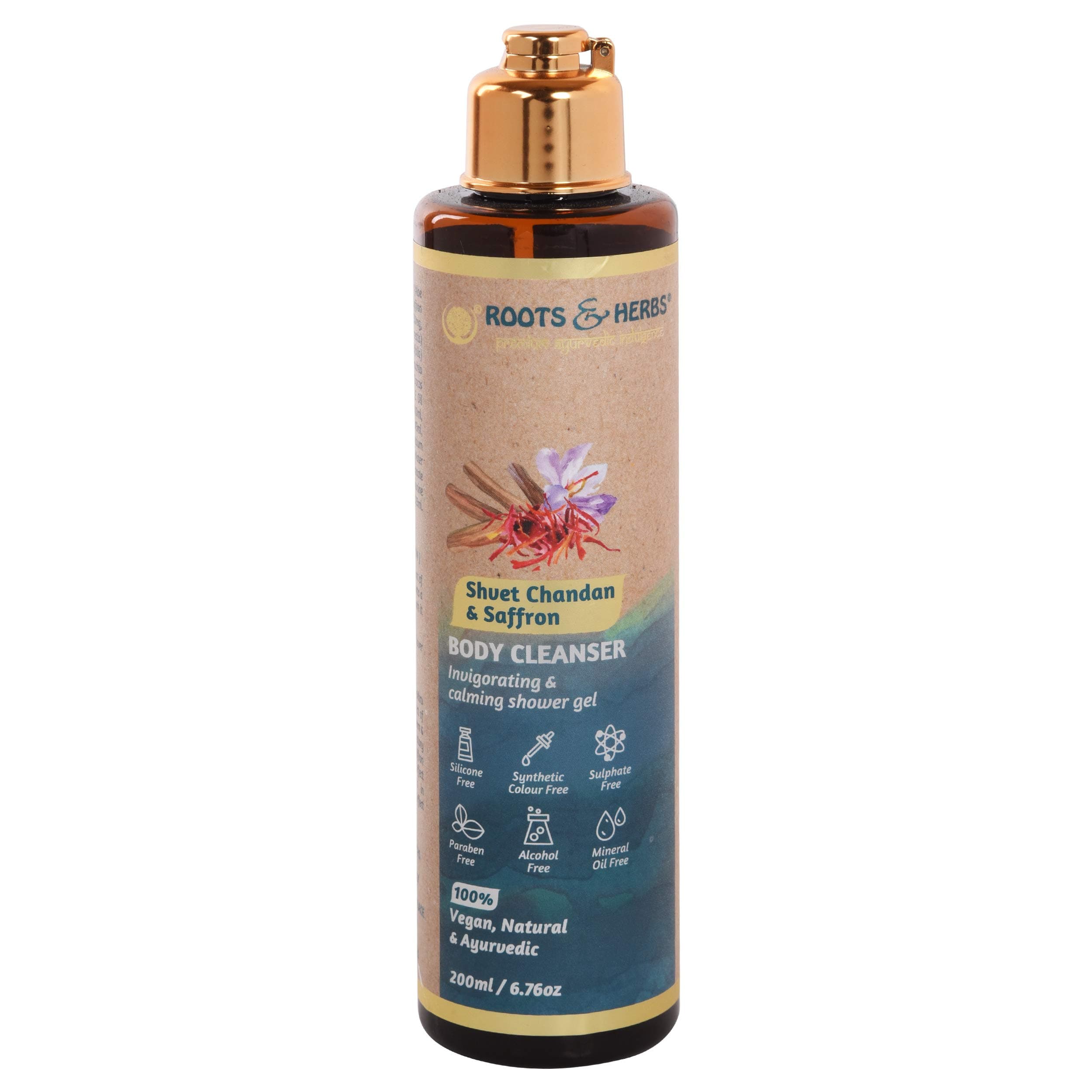 Ayurvedic Body Wash shower gel red sandalwood Shvet Chandan & Saffron 6.76 oz