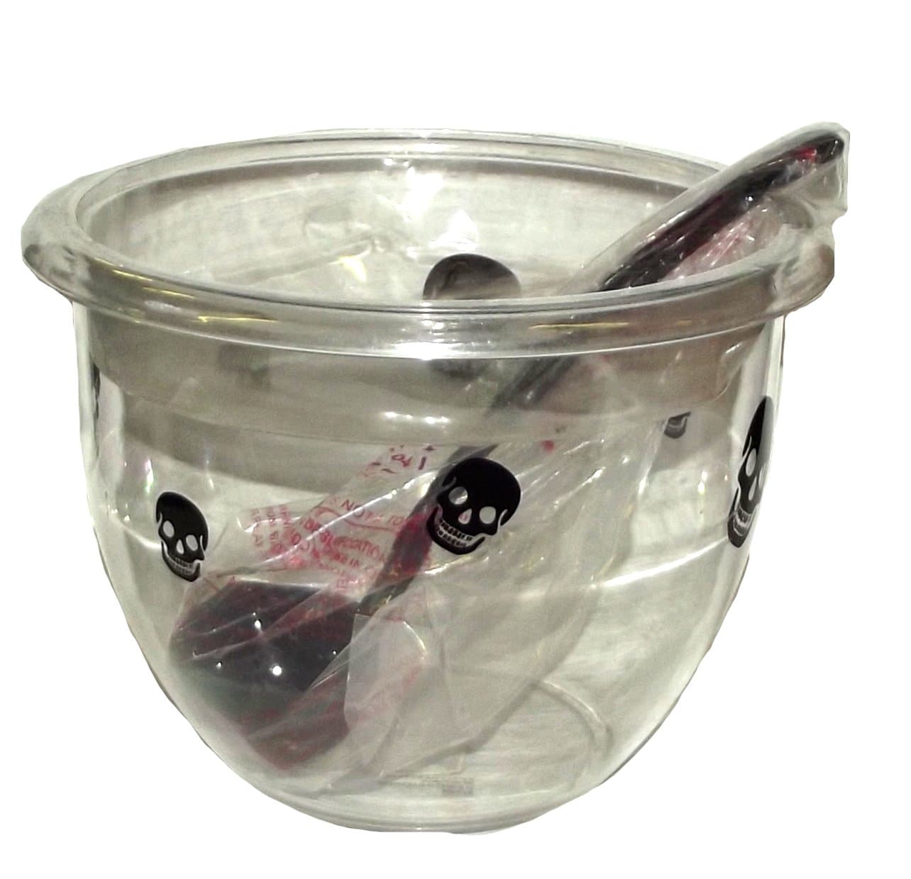 Black Skull Transparent Punch Bowl with Ladle