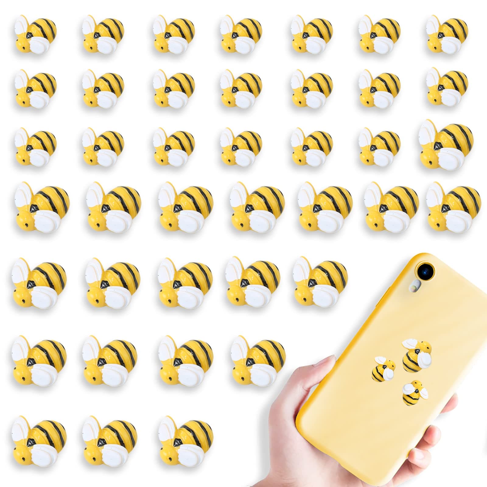 40Pcs Bee Theme Decorative Flower Cork Board Tacks for Bulletin Board, Photos Wall Maps and Other Offices Schools Supplies and Accessories, Resin