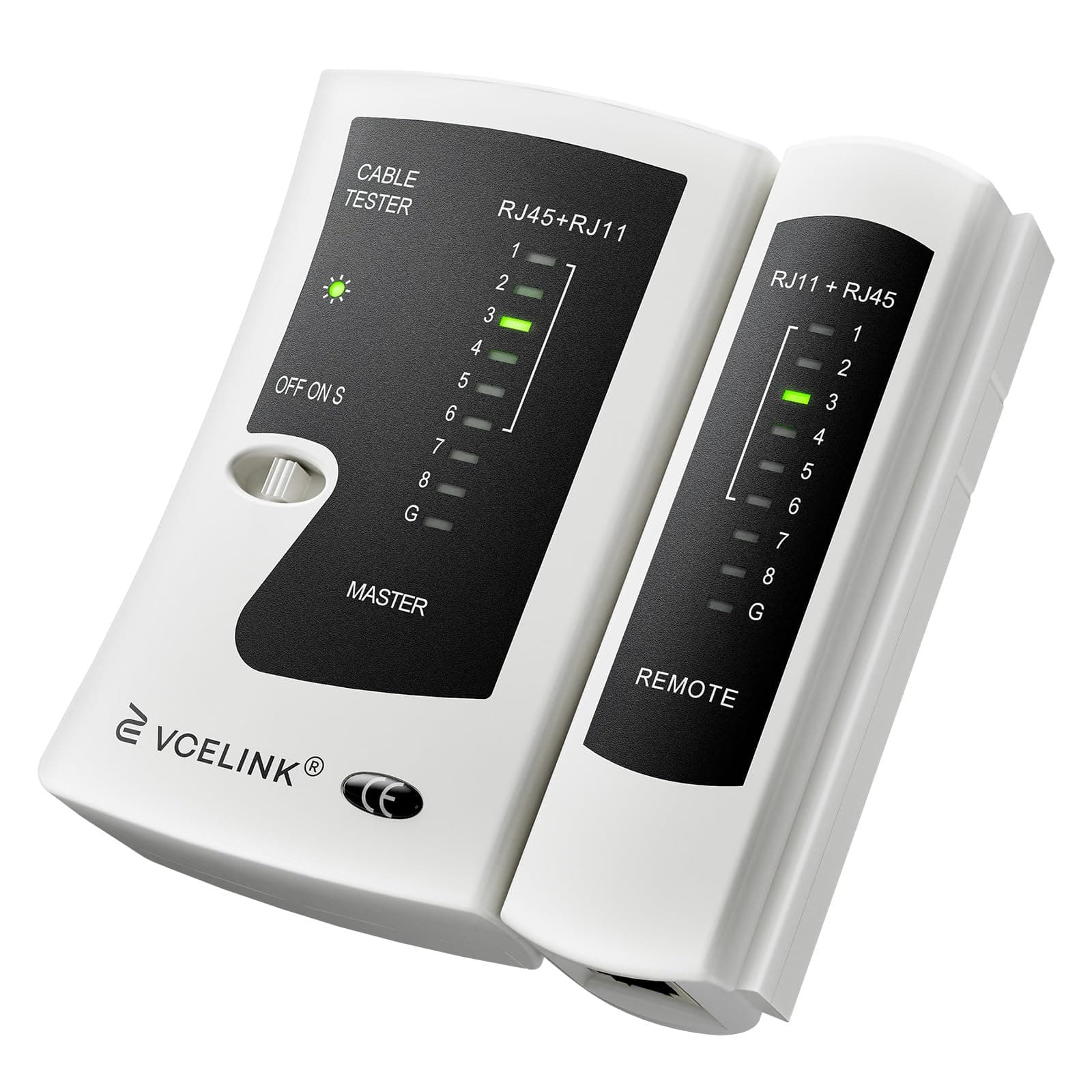 VCELINK Network Cable Tester, RJ45 Ethernet Cable Tester for Cat5 Cat6 Cat7 LAN & RJ11 Phone Cable Testing