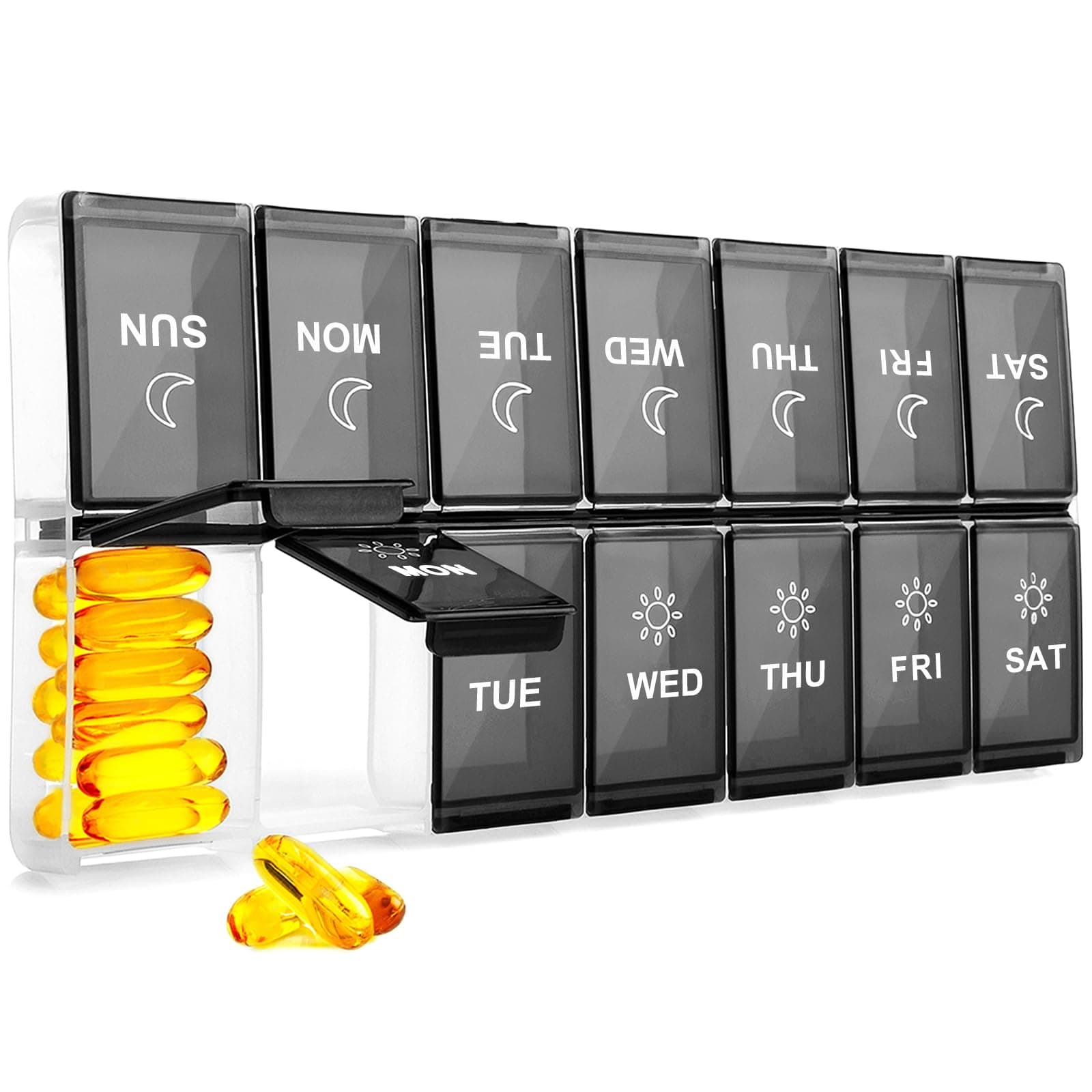 XL Large Daily Pill Organizer 2 Times a Day