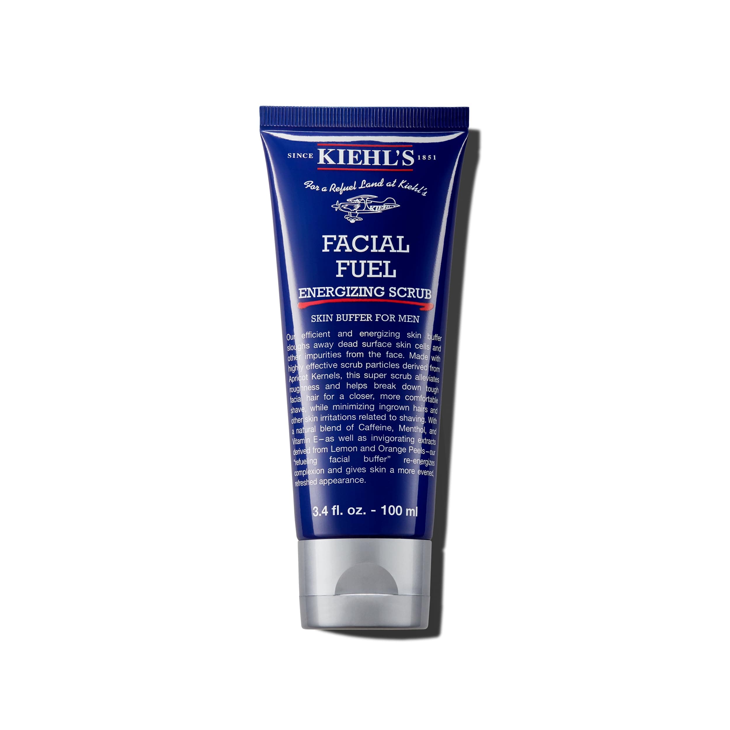 Kiehl's Facial Fuel Exfoliating Face Scrub, Facial Cleanser for Men, Smooths Skin & Removes Dead Skin, Dirt & Oil, Helps Soften Tough Facial Hair, with Caffeine, Menthol, Vitamin E & Citrus Extracts