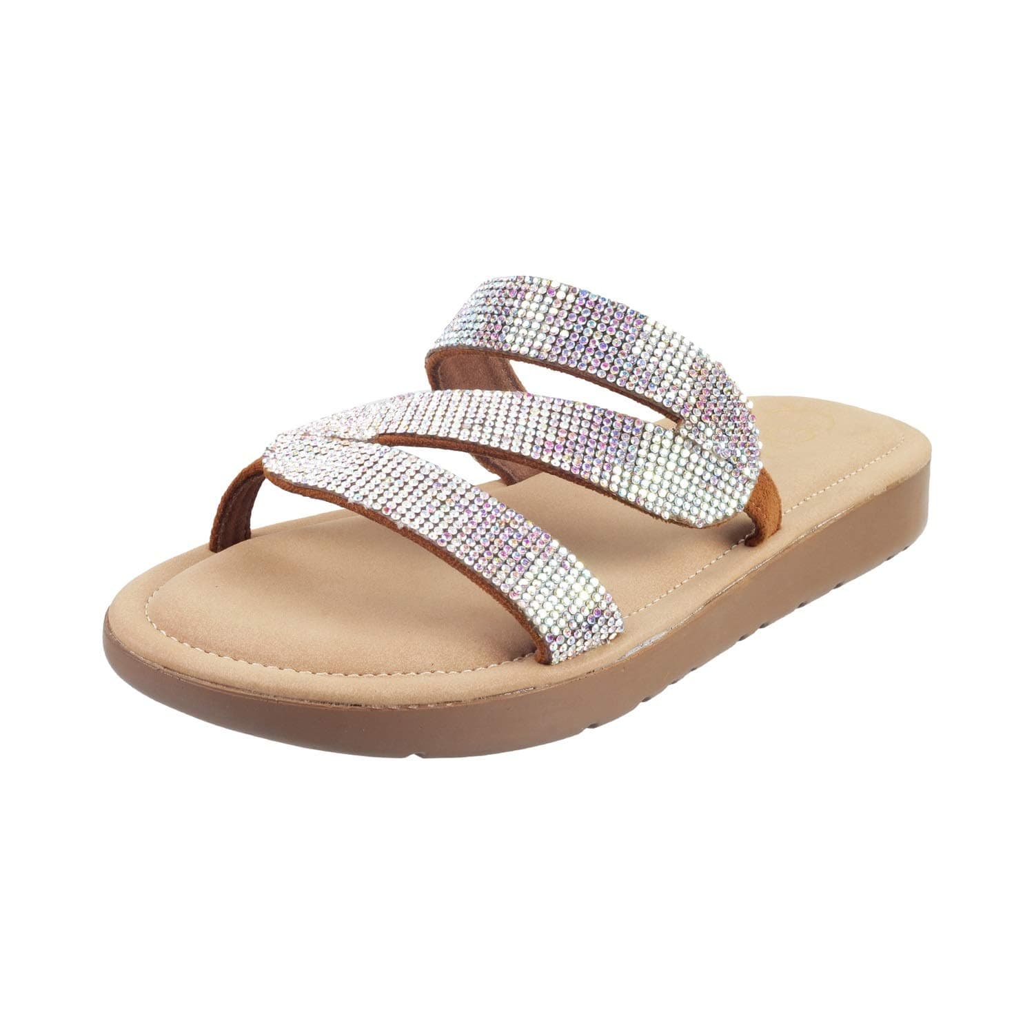 Women's Diamond Encrusted Slip Ons Sandal