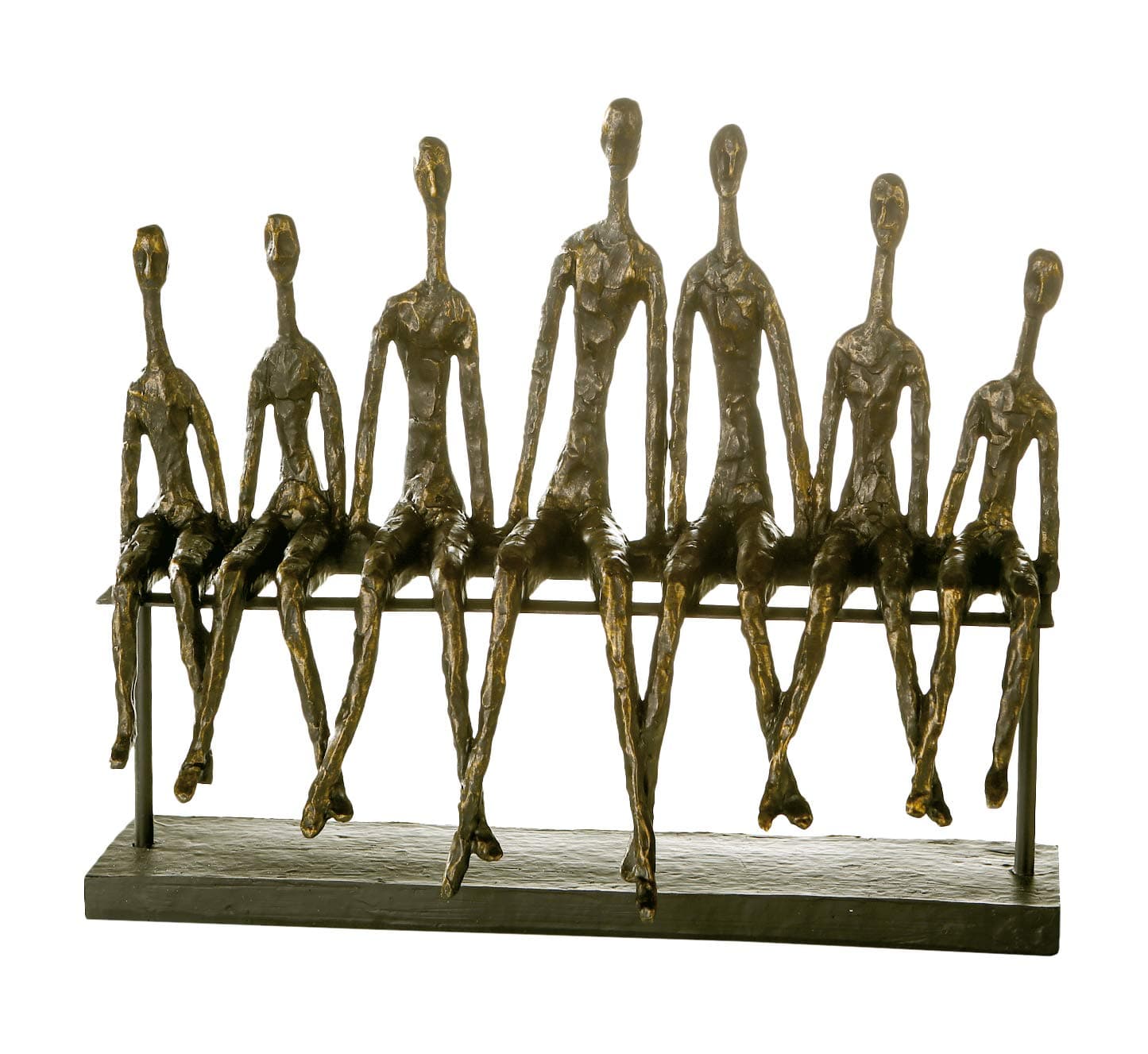 Casablanca Decorative Sculpture Figure Community Friends Made of Poly Bronze Black Base Width 40 cm with Certificate and Saying Pendant
