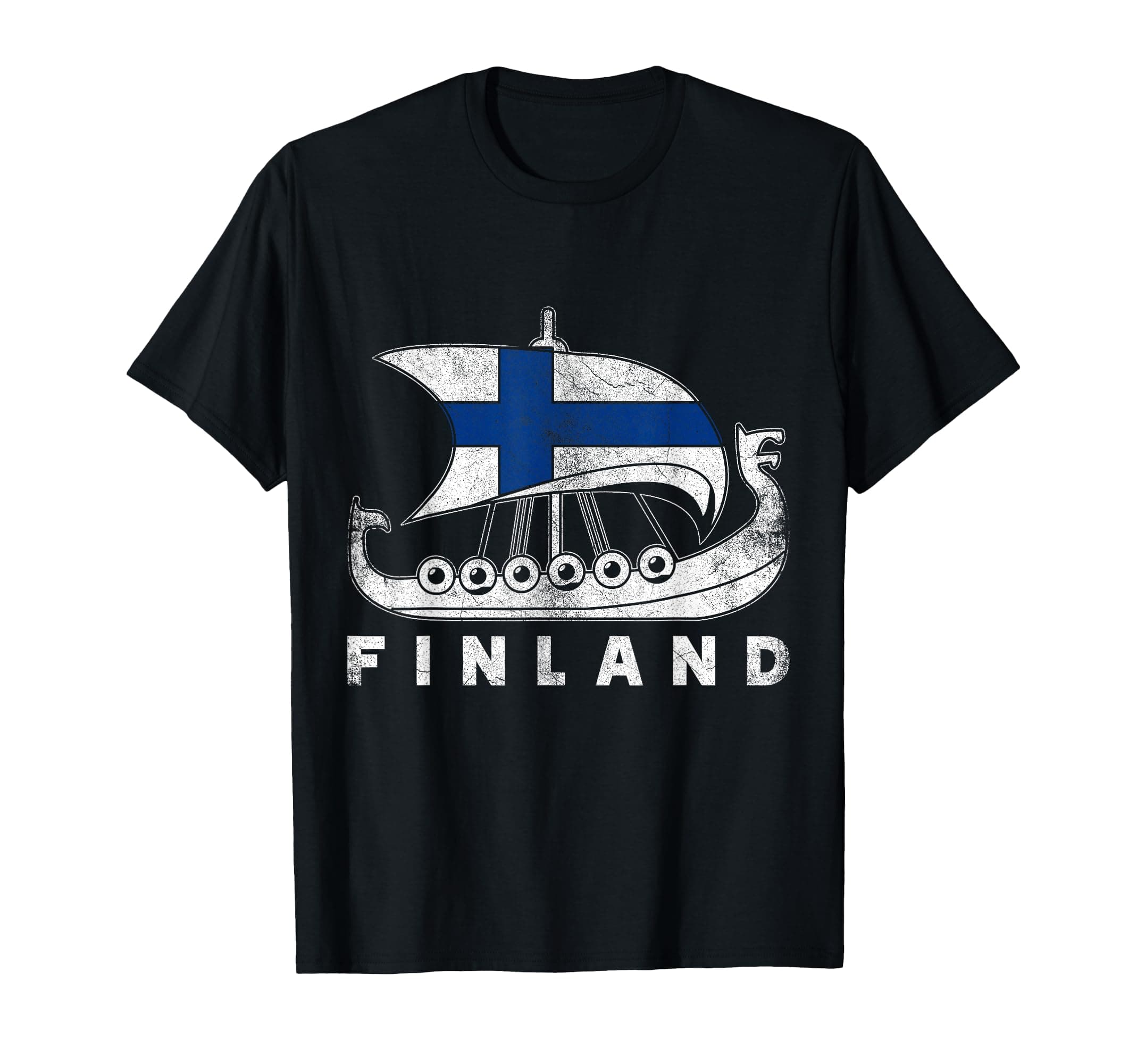 Unisex-Adults Black Cotton Viking Themed T-Shirt