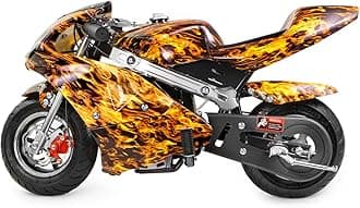 (yellowframe) - XtremepowerUS Gas Pocket Motorcycle 40cc 4-stroke Engine, Yellow Frame
