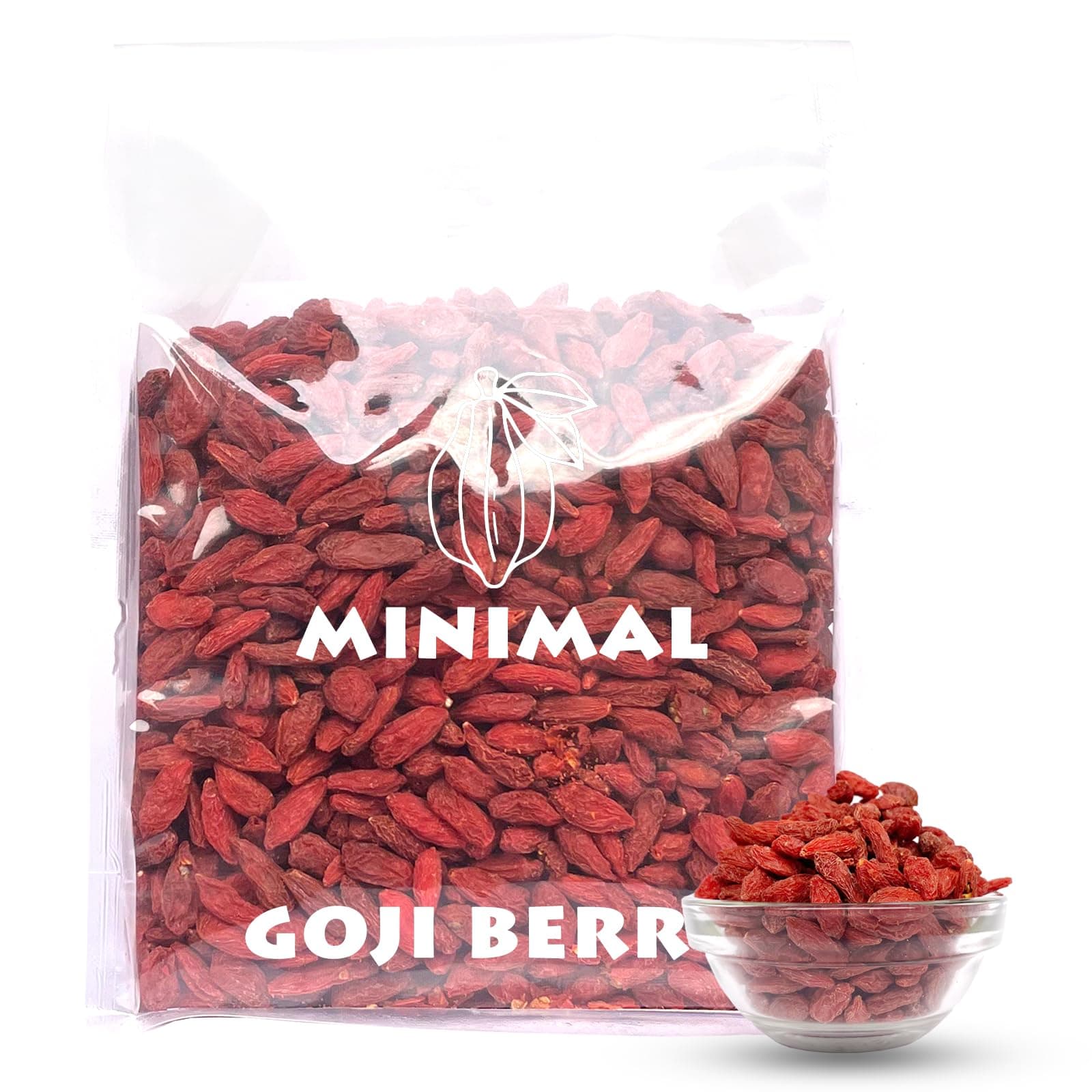 Minimal Premium Dried Goji Berries - 400 Gram Rich in Antioxidants, High in Protein & Fiber, Gluten-Free Superfood for Snacking, Smoothies, and Baking