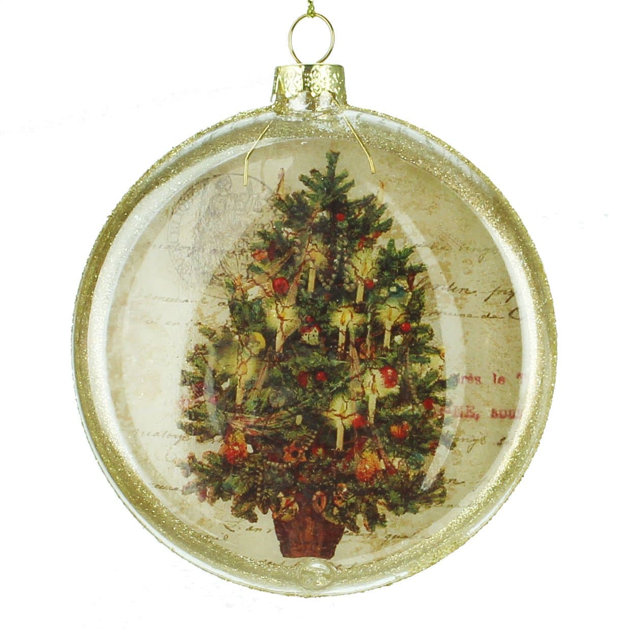 Gisela Graham Glass Disc Hanging Decoration