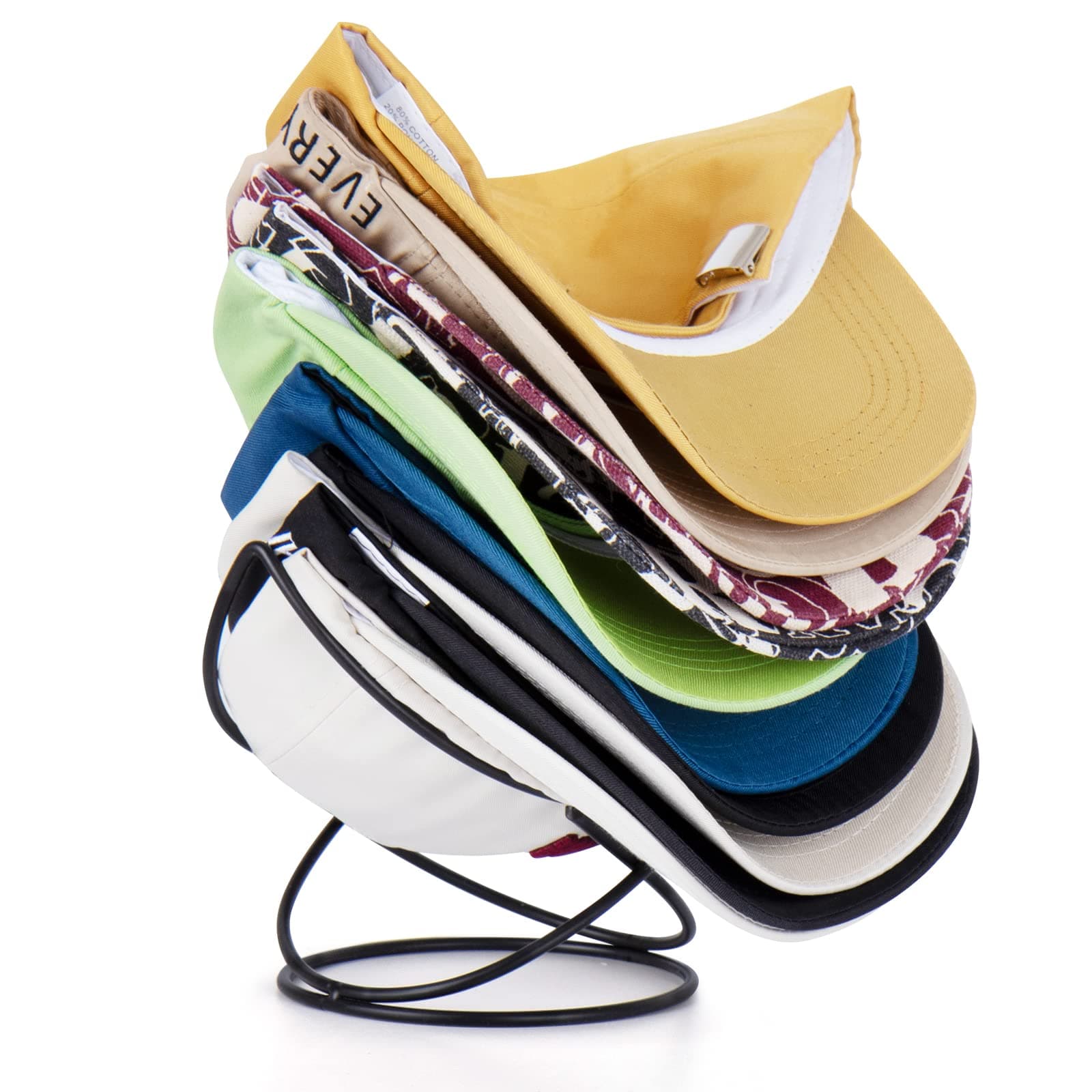 Hat Rack Dresser Desk Stand Display Cap Storage Organizer, Metal Hat Holder Up to 20 Ball Caps Storage Baseball Cap Rack Compact Hat Organization System for Dresser,Shelf, Closet