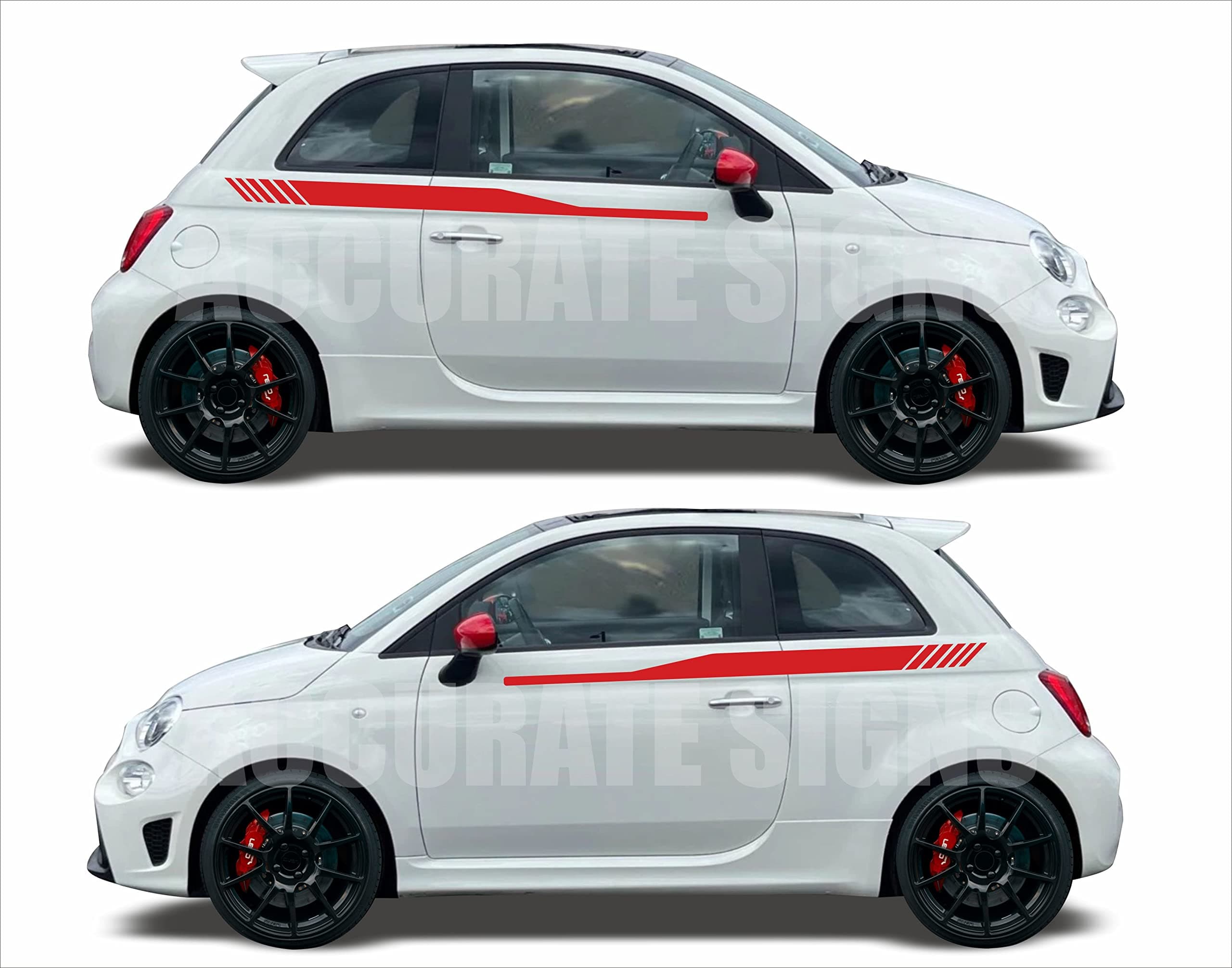 Stickers compatible for Fiat 500 Side stripes Vinyl Graphics Decals
