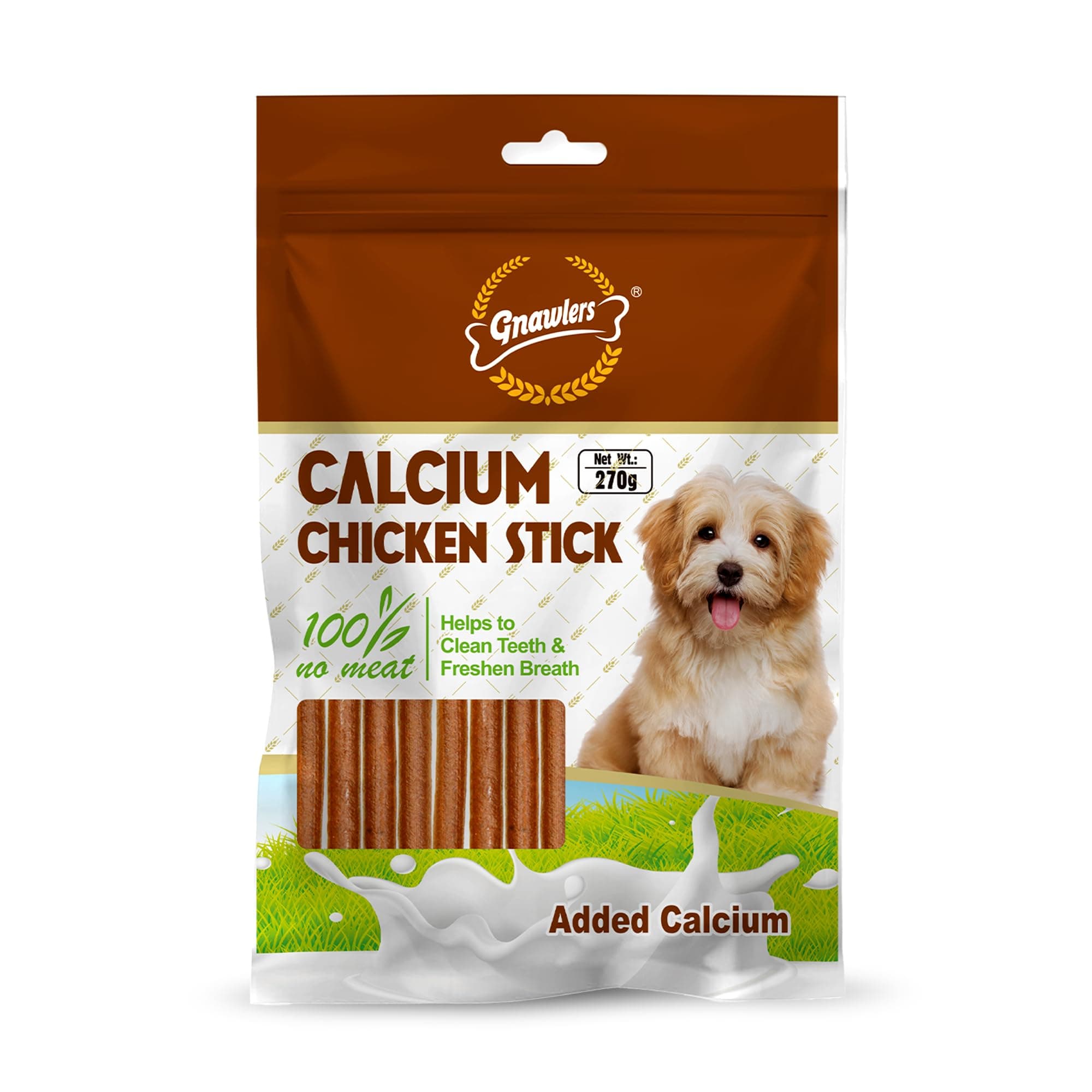 Gnawlers Calcium Chicken Stick for Dogs of All Life Stages, 270 G