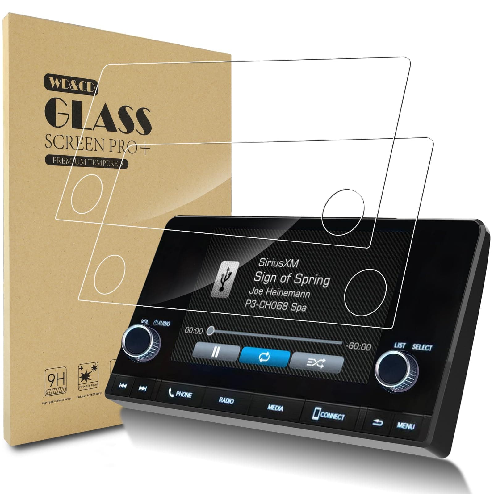 2PCS Screen Protector Compatible with Honda Civic 2022-2025 7-inch Touchscreen, Civic (LX/EX/EX-L/Sport/Sport Hybrid) Center Control and Navigation Touchscreen Protector Anti-Scratch