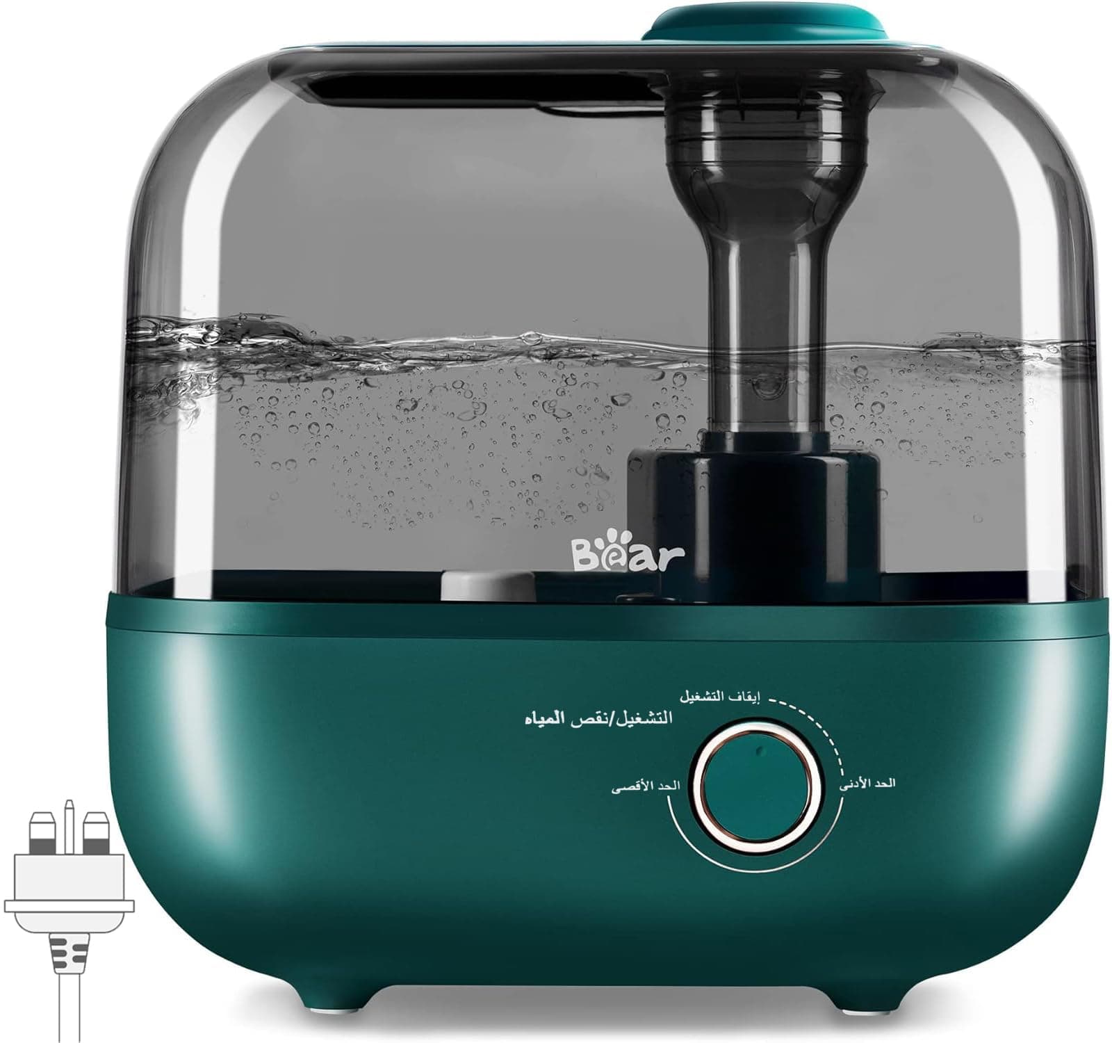 Bear Air Humidifier, 5L Ultrasonic Mute,Easy- Clean Portable Cool Mist, Essential Aroma Diffuser, Auto Shut-Off Carbon Filter,Adjustable 360° Knob, Humidifiers for Home Office (Arabic Version)