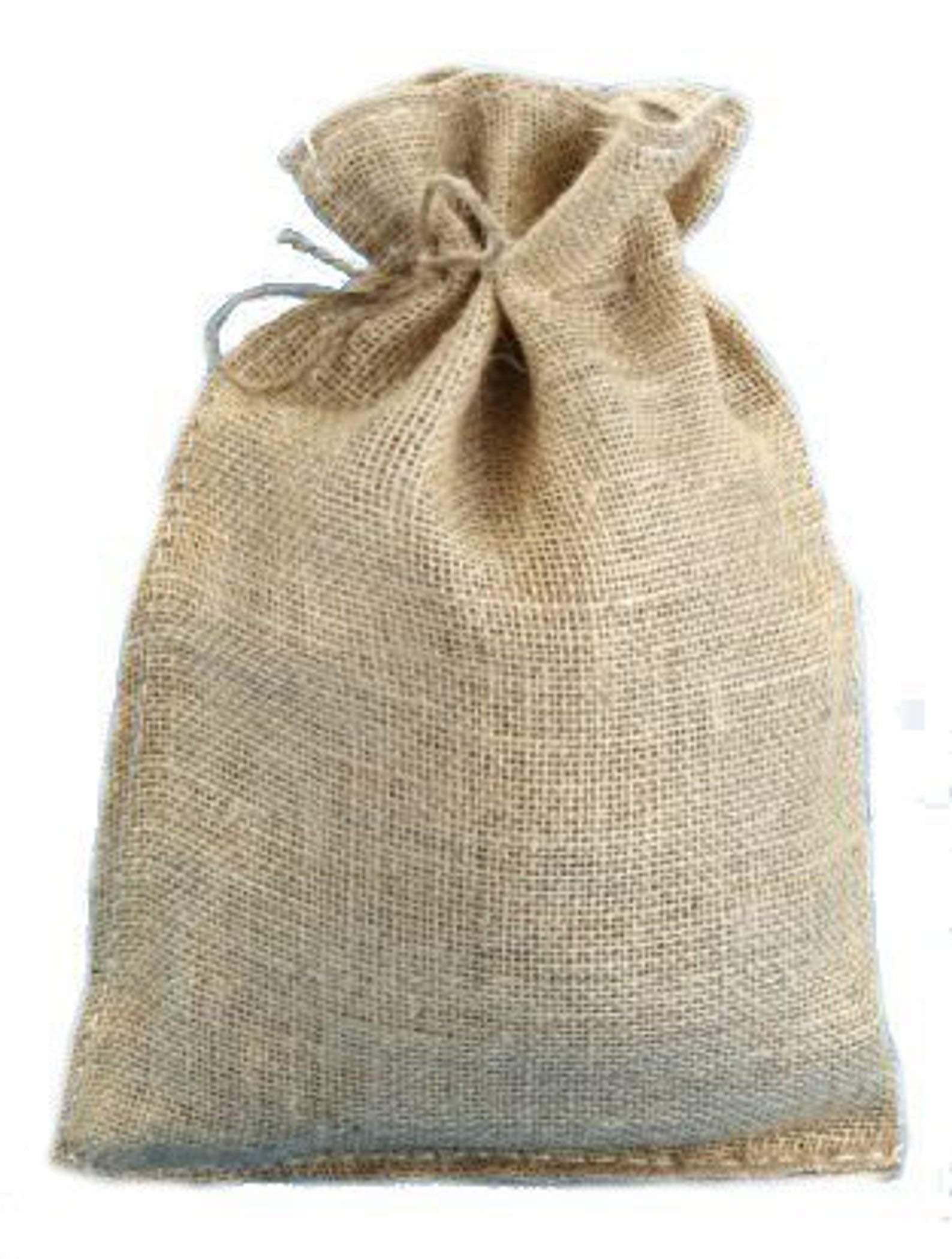 10" x 14" Natural Burlap Bags with Jute Drawstring (10 Pack) - Large Burlap Pouch Sack Favor Gift Bag for Showers Weddings Parties and Receptions - 10x14 inch