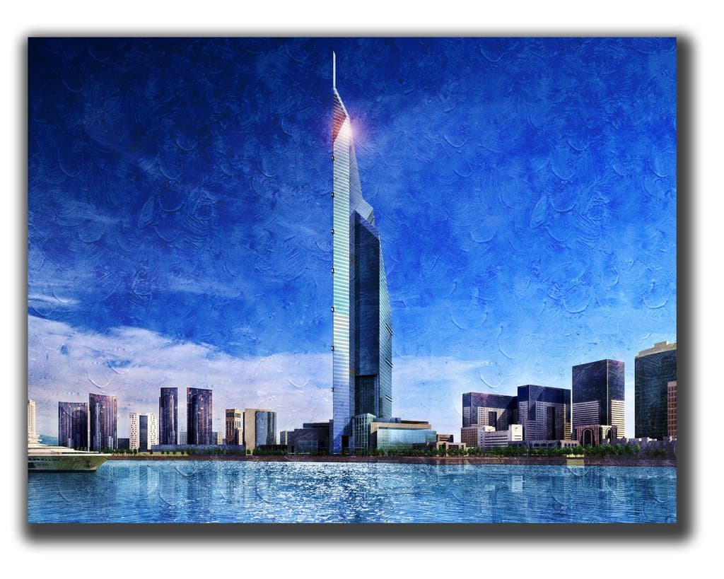 Dingqin Home Decor Print Canvas Poster, dubai united arab emirates sea beautifully Wall Art Painting On Canvas 31.5x23.6 Inch