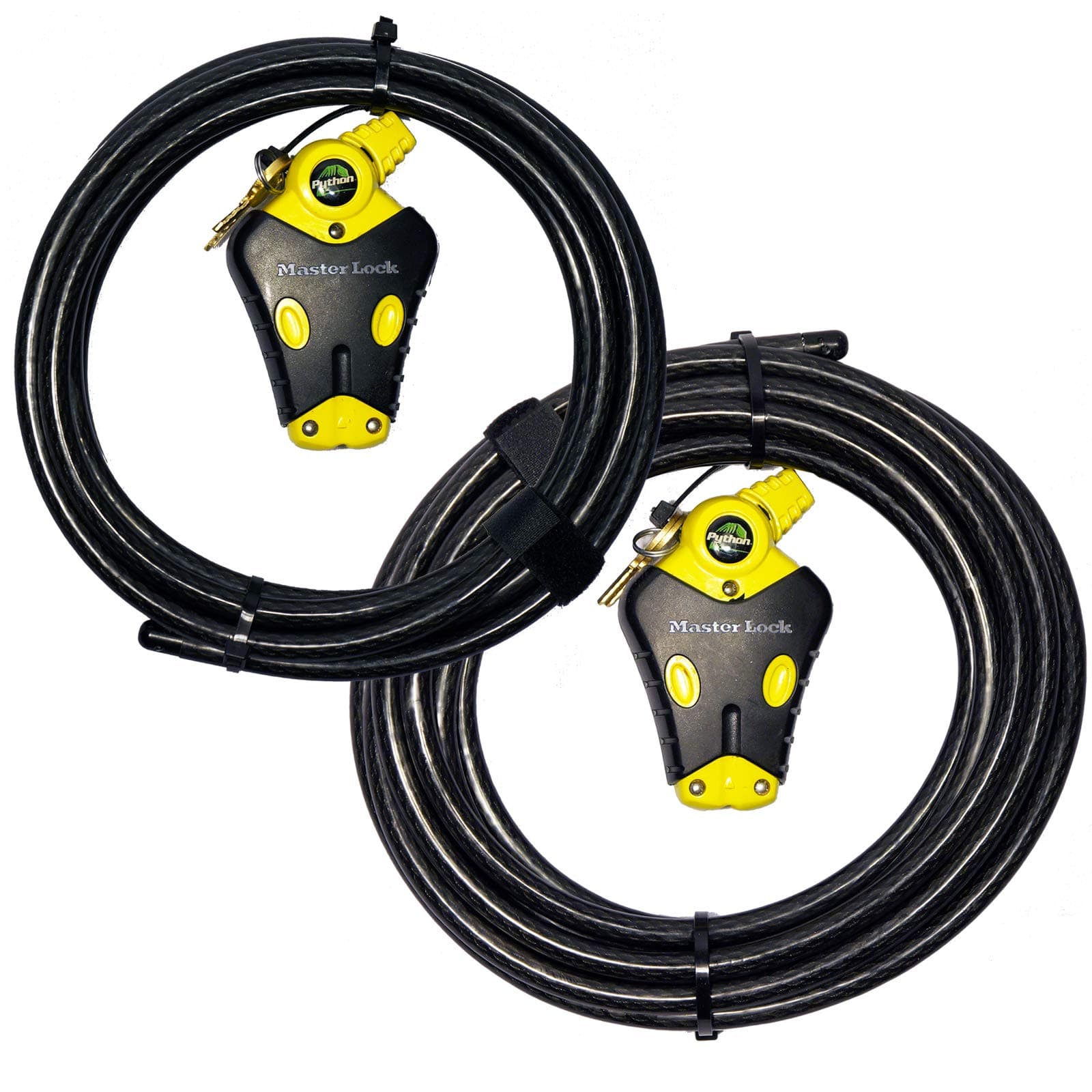 Two Python Adjustable Cable Locks Keyed Alike, 1-12ft, 1-20ft, 8413KACBL-1220