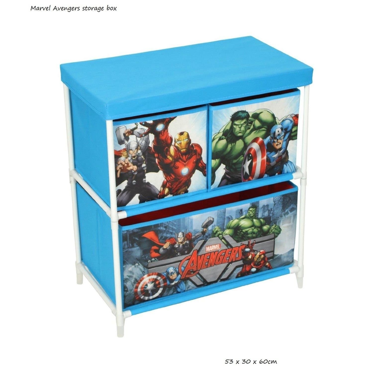 Goethic Disney/Marvel Childrens 2 Tier Cabinet Canvas Kids Playroom Toy Storage