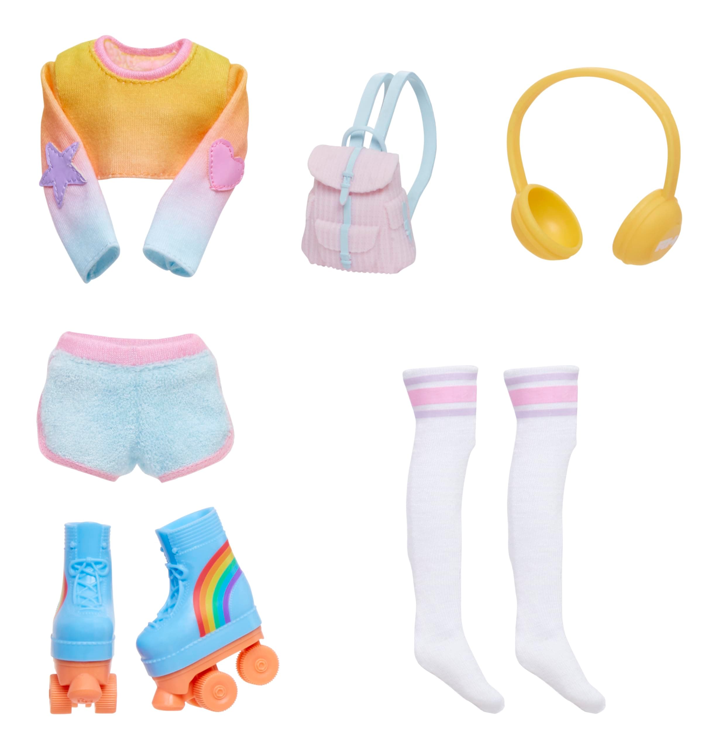 Rainbow High Fashion Pack, Skate Social Includes 1 Full Skate Outfit, Roller Skate Shoes, Jewelry and Play Accessories. Mix & Match to Create Tons of Fun Looks. Kids Toy Gift Ages 4-12