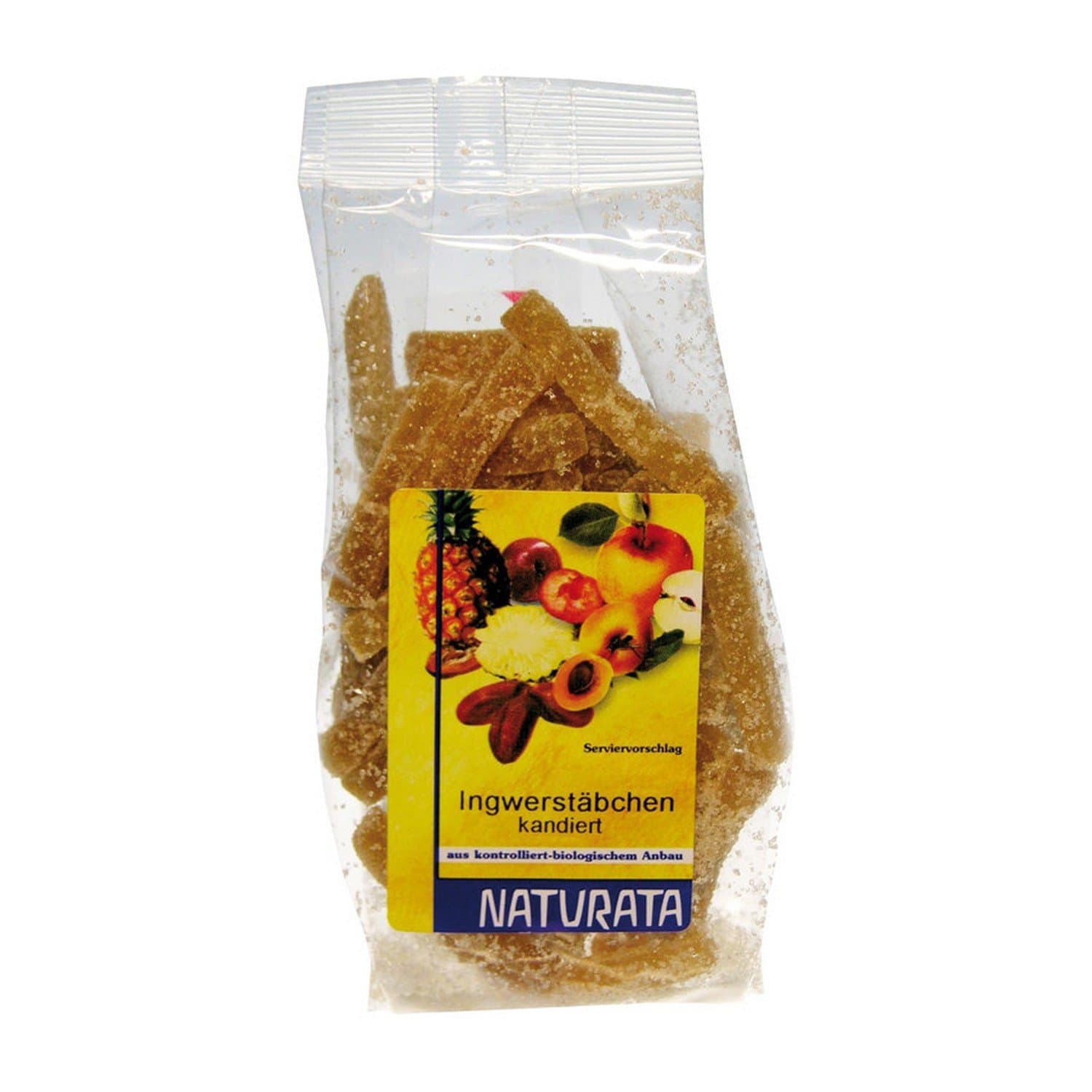 Organic Dried Ginger Pure Confit Premium Quality Sachets 75g Naturata | Organic Ginger Confit with Raw Cane Sugar High Quality