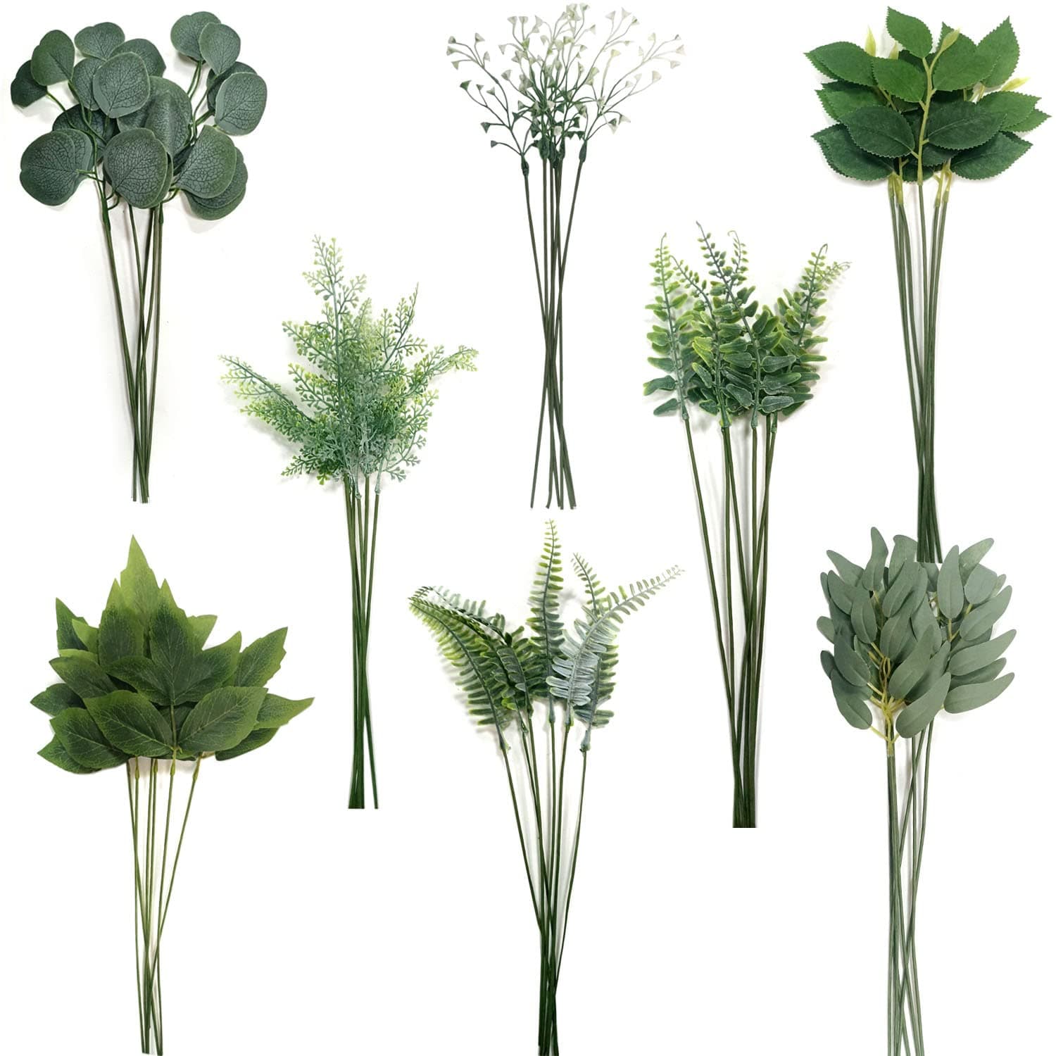 OrgMemory Artificial Leaves, Plastic Leaves, Fake Leaves, 48 Pcs with Stems, ...