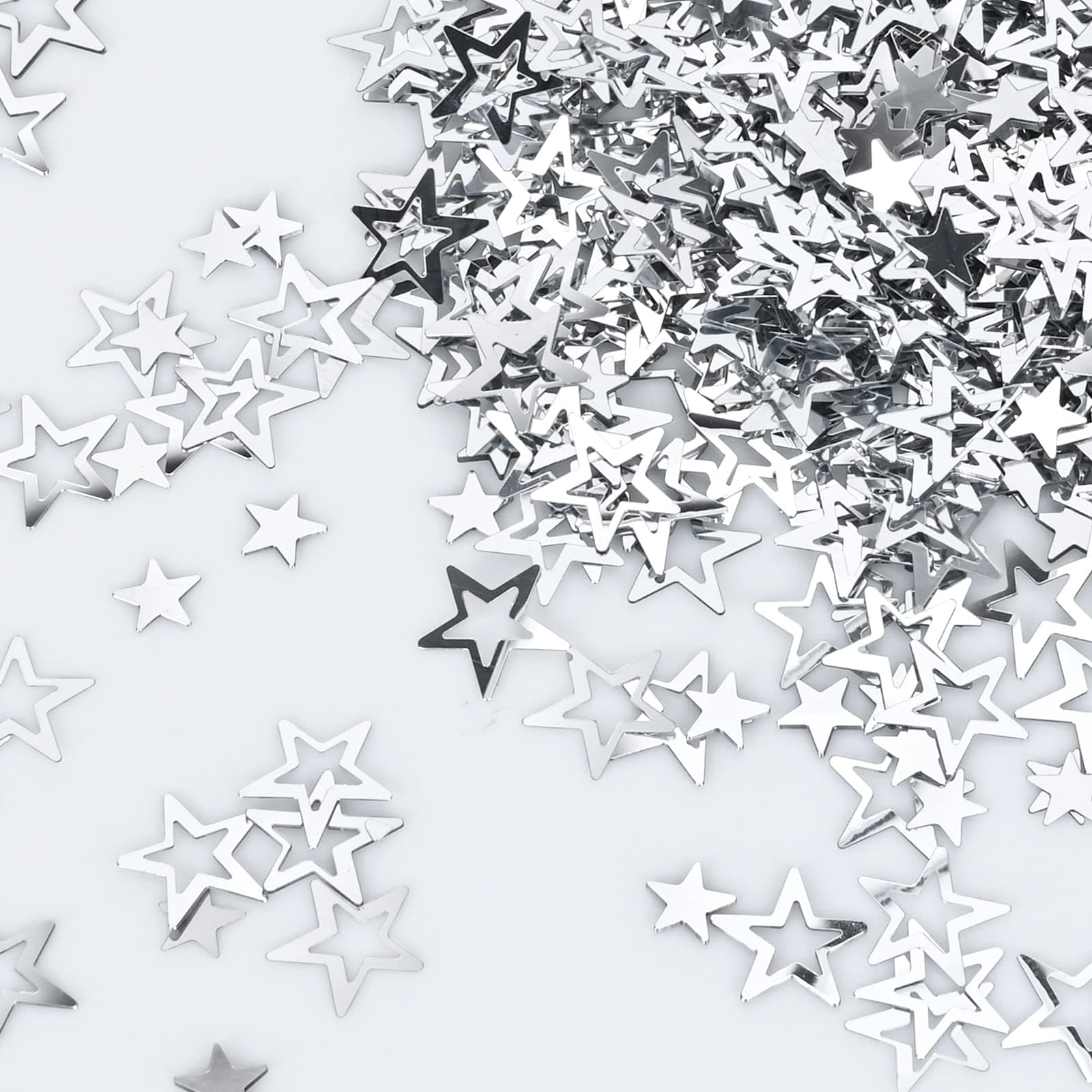 Star Confetti Silver Star Table Confetti, 30g Metallic Glitter Foil Sprinkles Confetti, Sequins Star Confetti for Baby Shower Birthday Wedding Party Halloween Christmas Decoration