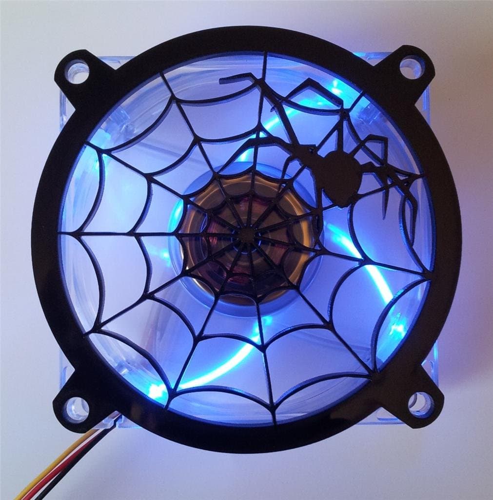 Custom Black Widow Web Computer Fan Grill 80mm
