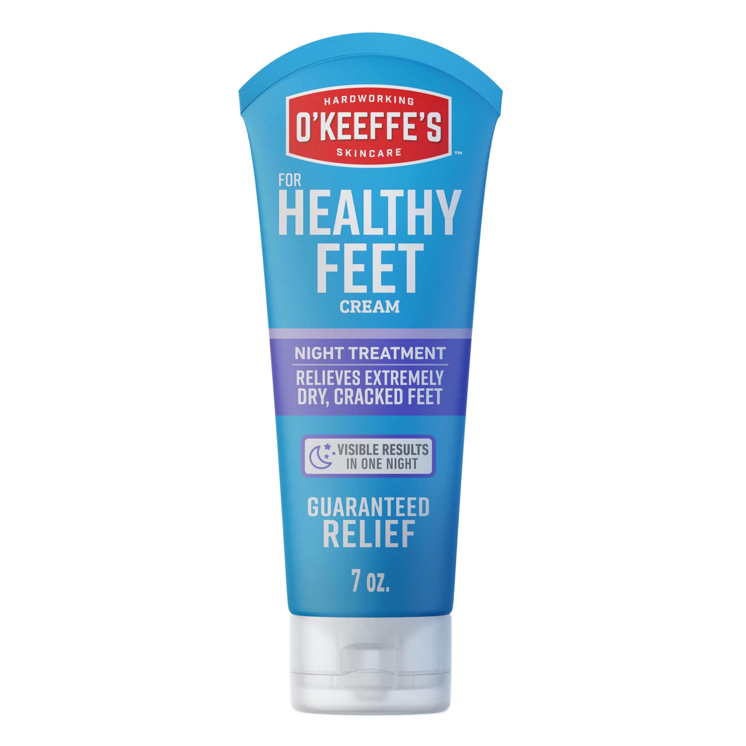 O'Keeffe's for Healthy Feet Night Treatment Foot Cream; Guaranteed Relief for Extremely Dry; Cracked Feet; Visible Results in 1 Night; 7.0 Ounce Tube; (Pack of 1)