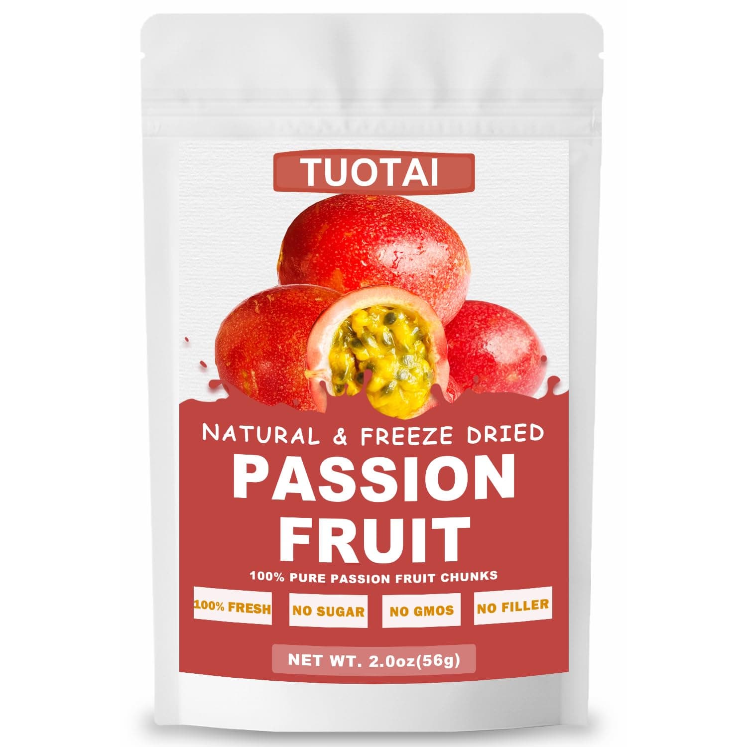 - Freeze Dried Passion Fruit, 2 Ounces, Passion Fruit Chunks for Cake, Drinks and Baking Food