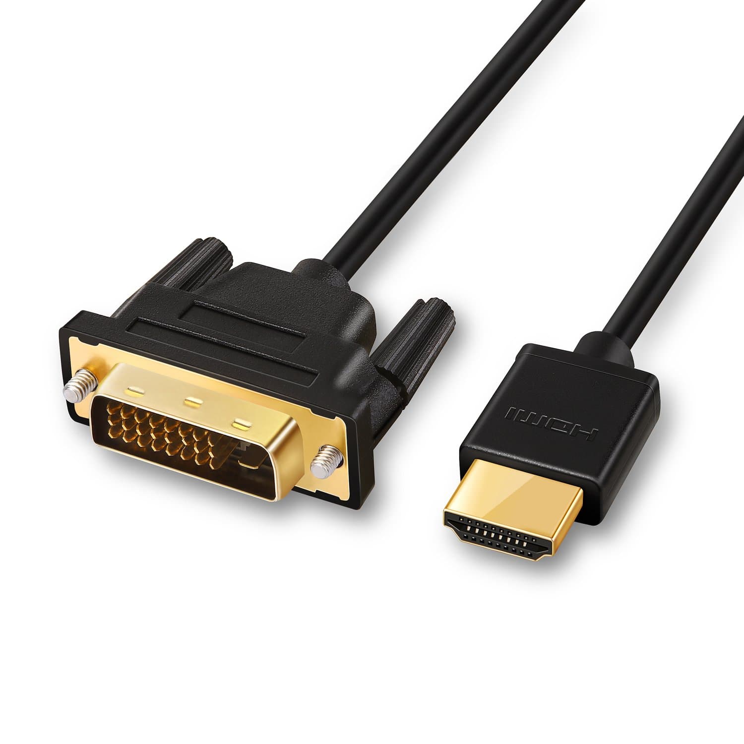 LinRui HDMI to DVI Cable, DVI D to HDMI Cable Gold Plated Support 1080P for Blu Ray Player, PS 4, DVD, Computer, HDTV, Projector and More (1.5m)