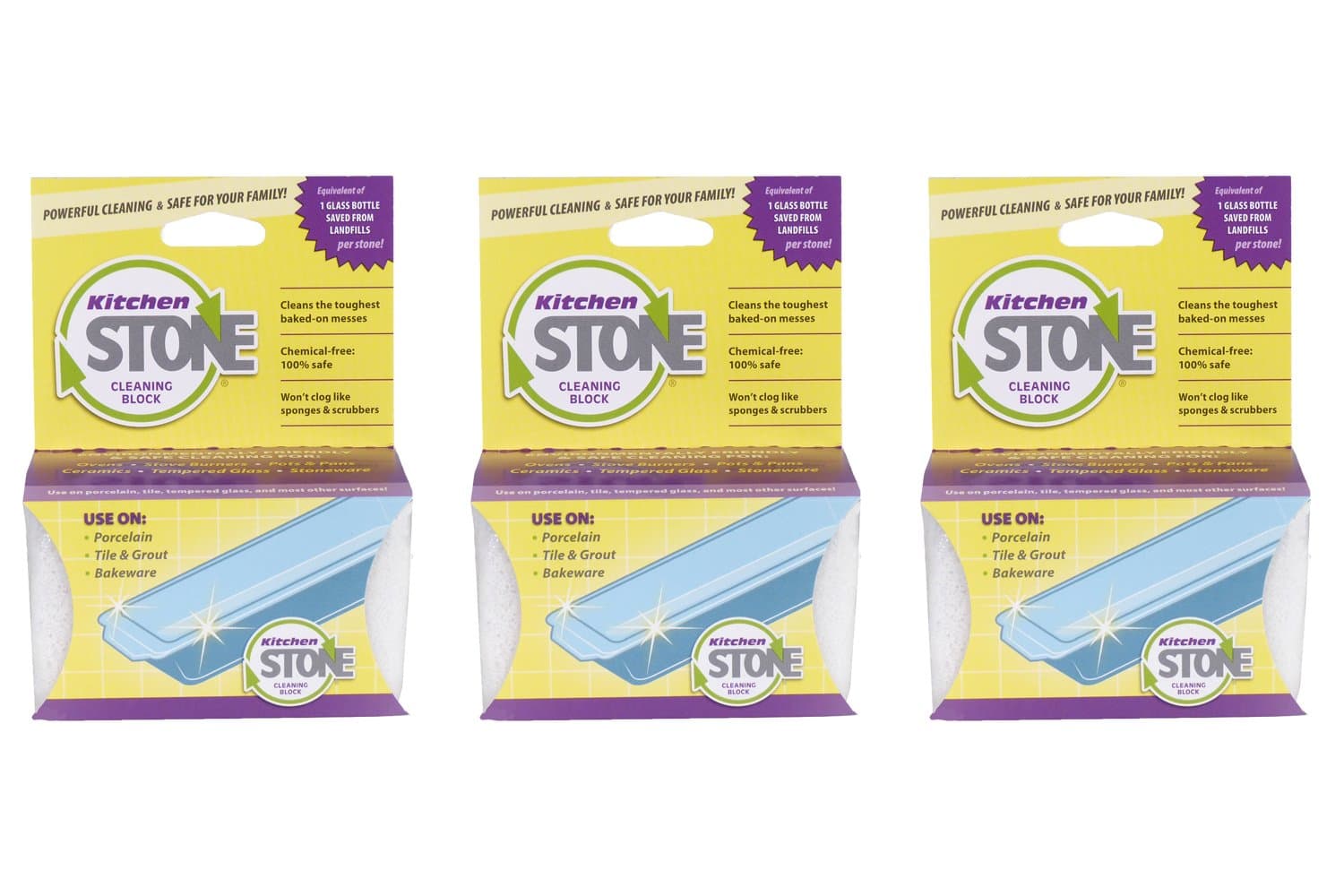 KitchenStone Kitchen Cleaning Block, 3-Pack