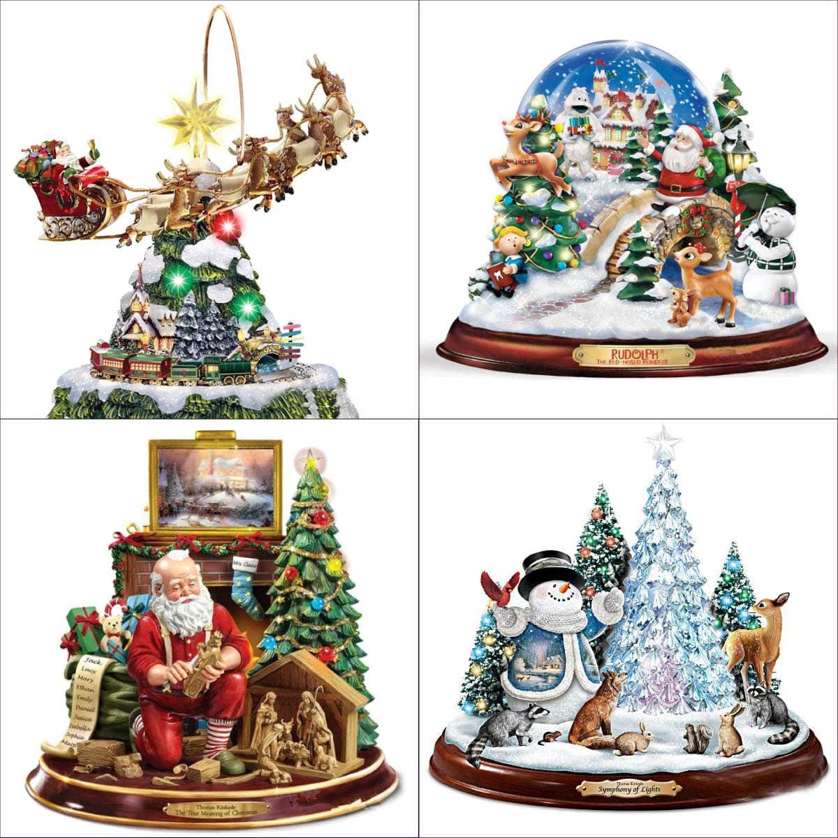 4 Pack 5D DIY Diamond Painting Kits Snowman Santa Embroidery Cross Stitch Painting for Christmas Home Decor