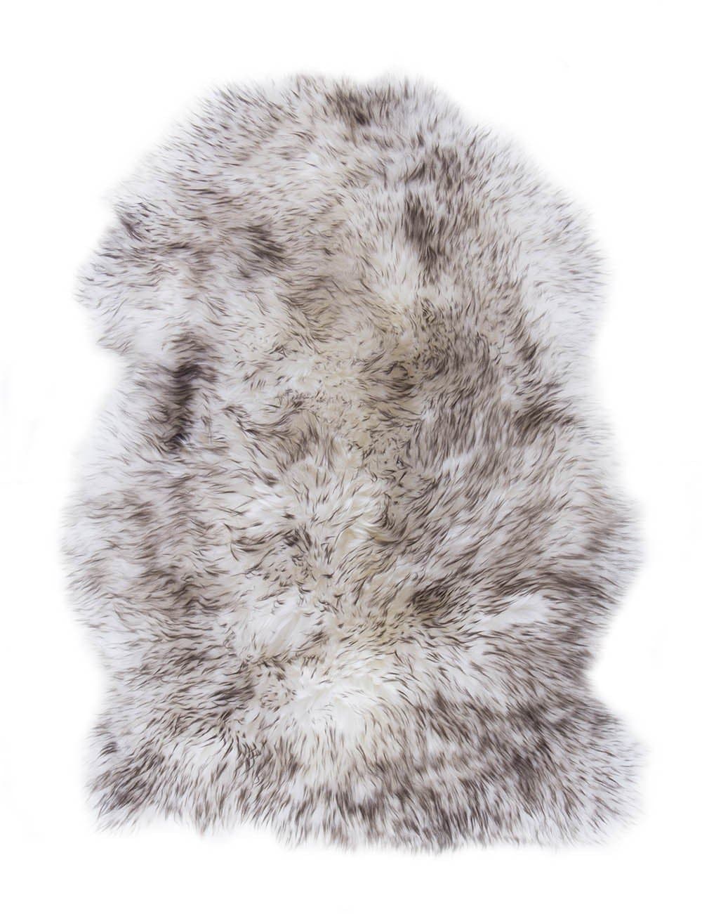 Luxor Living Natural genuine sheepskin rug, soft high pile, product of nature, Colour:Wolfskin