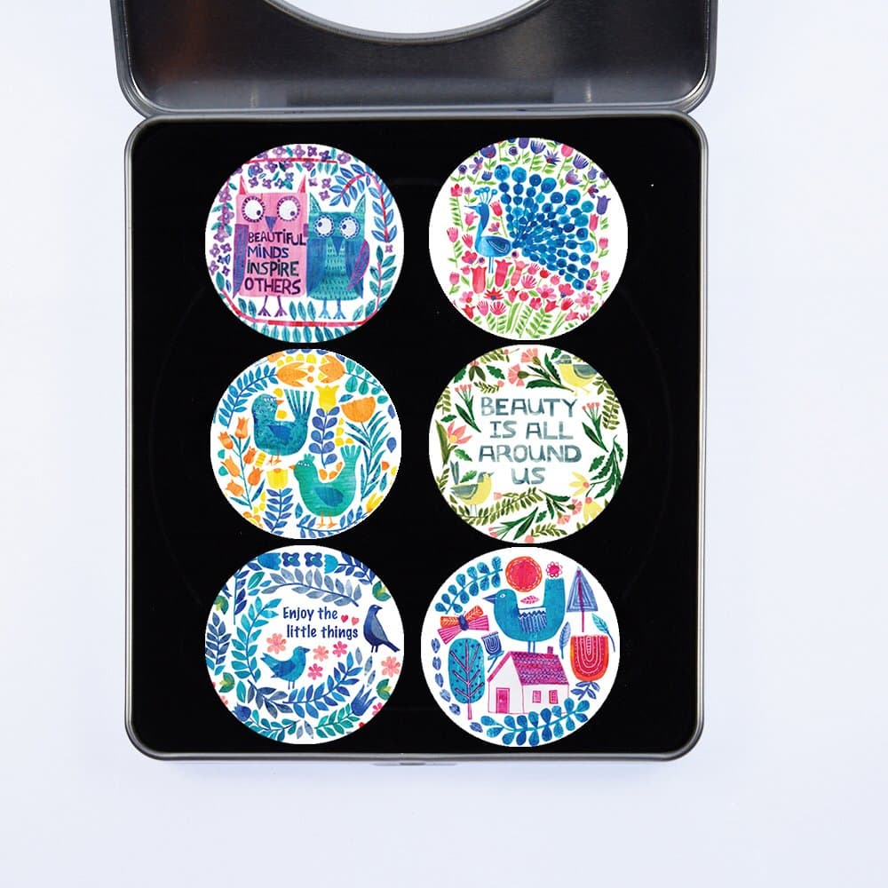 Dressmaking Sewing Pattern Weights. 6 Pack Gift Set (Set 5 of 6) from Artist Tracey English. Ideal Gift. Inspired by The BBC Sewing Bee. (40mm Diameter)