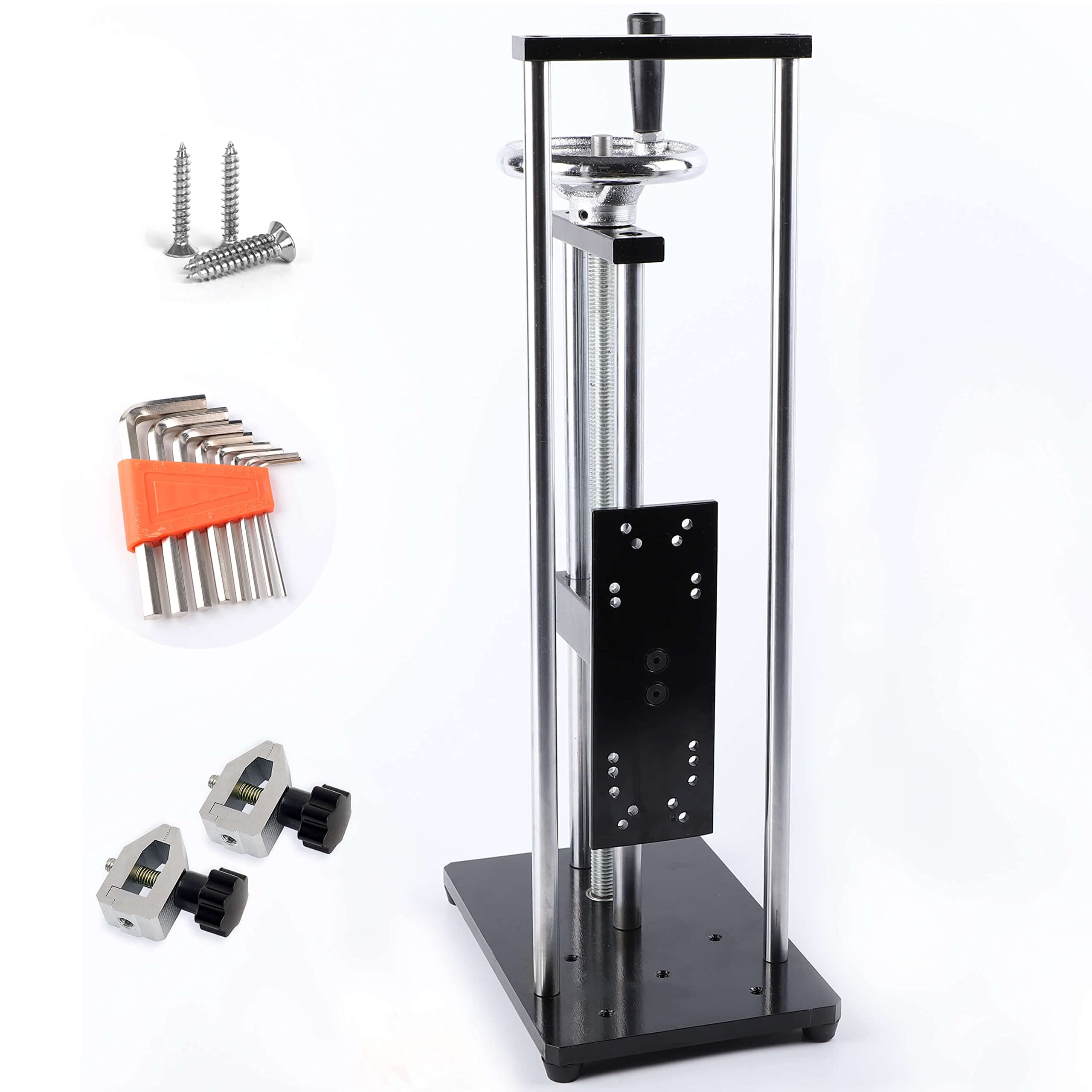 Force Gauge Stand Push Pull Gauge - Vertical Force Test Stand, Hand Wheel Operated, Stroke 220mm, Manual Force Test Stand for Compression, Tension Testing (for ZP, ZL and ZMF Model Force Gauge)