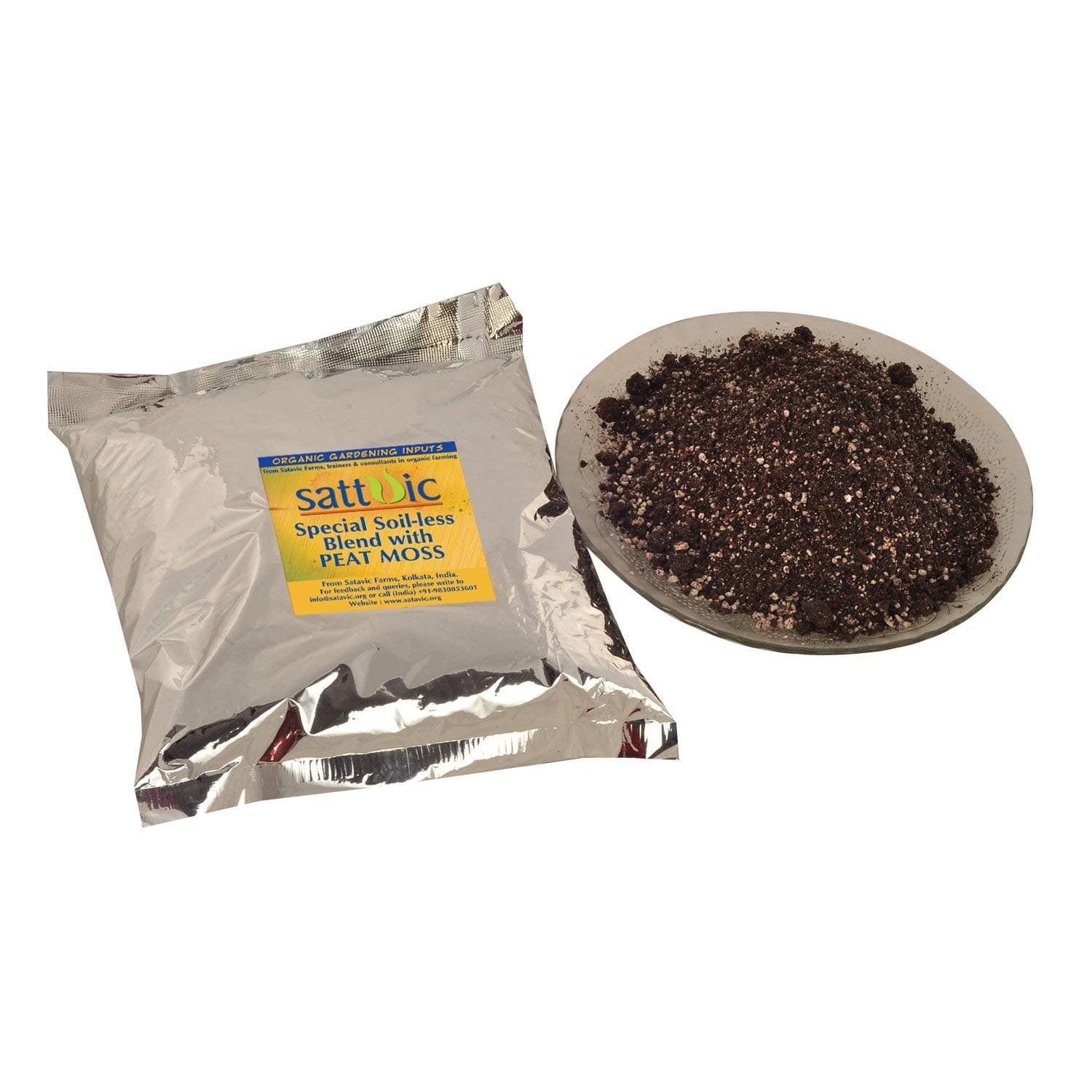 Sattvic Farms Special soil-less blend with Peat moss, Perlite, Vermiculite and Coco Peat, 900g (Black)
