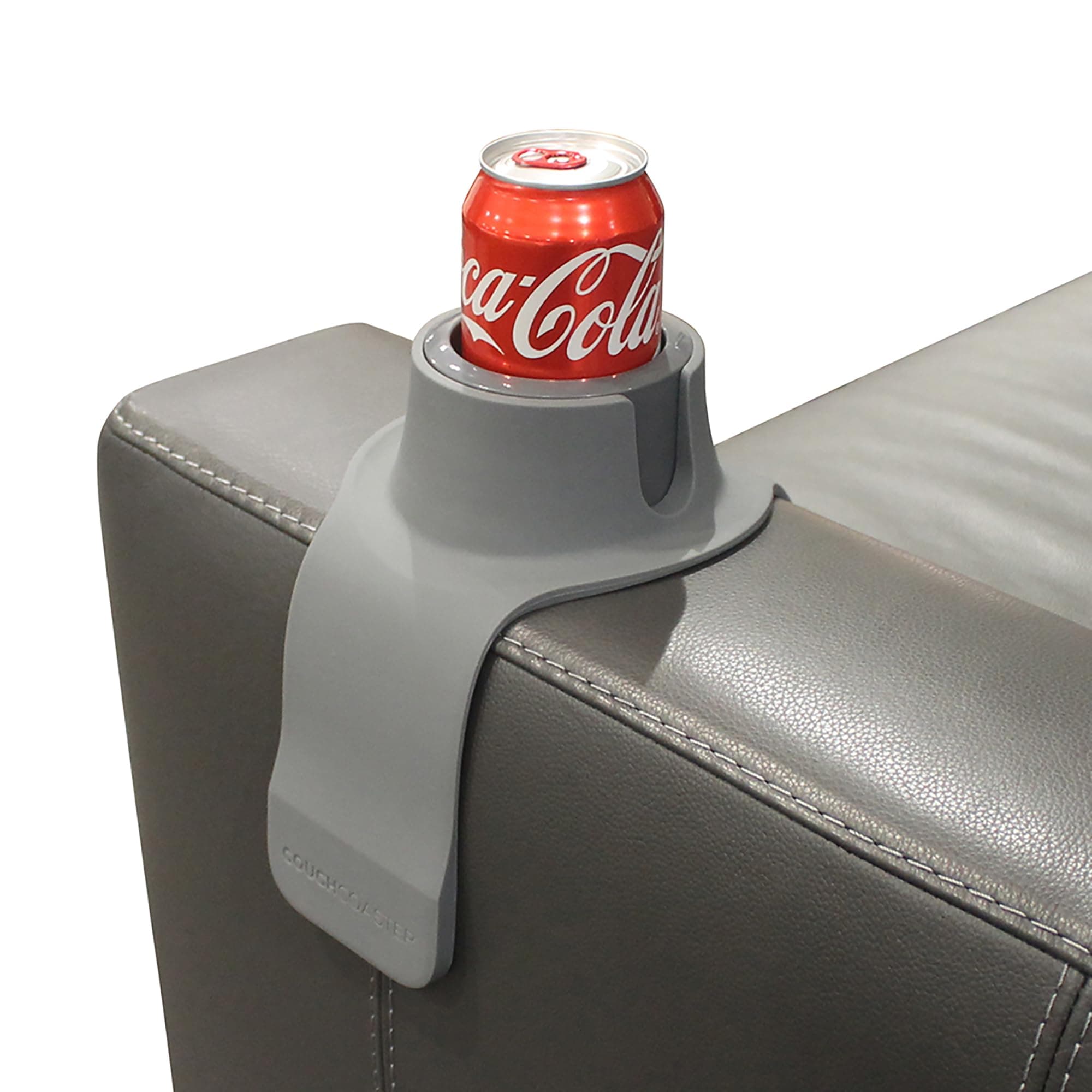 HIT PRODUCTS CouchCoaster - Original & Patented Armrest Couch Cup Holder, Steel Grey - A Weighted, Silicone, Anti Slip Coaster Stops Spills On Your Sofa, Armchair Or Recliner & Keeps Drinks in reach
