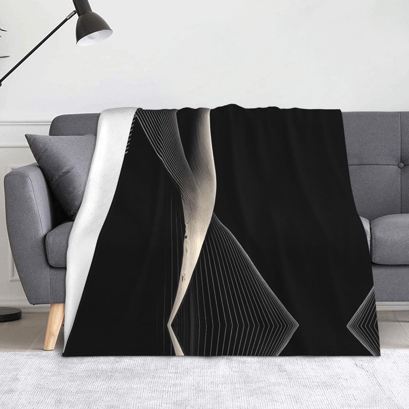 YYHHAOFAsoft Blanket Throw 60x50in Suitable for sofa bed bedroom travel camping Abstract curves Picture