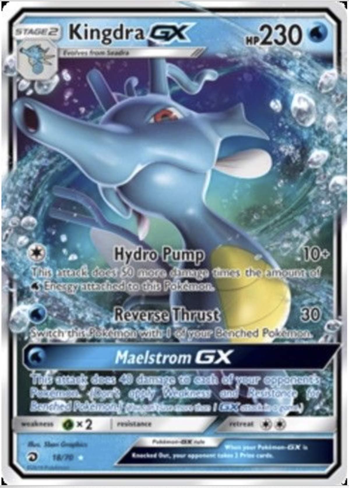 Pokemon - Dragon Majesty - Kingdra GX - 18/70 - Ultra Rare - NM/M