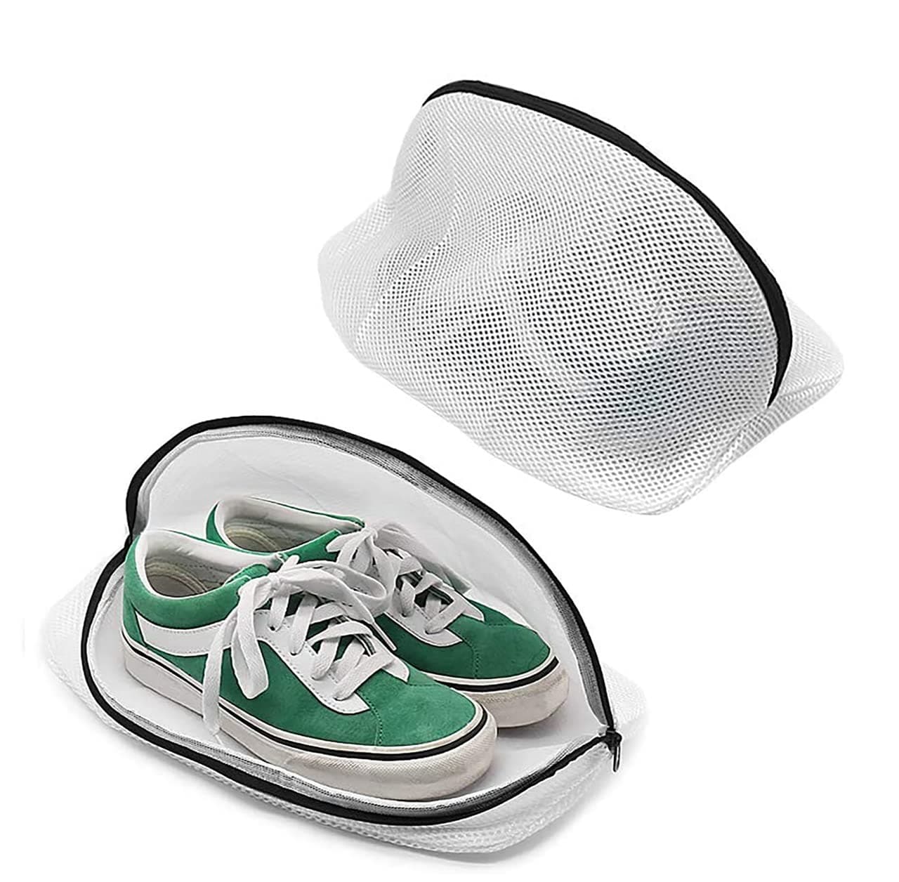 Shoe Washing Bags - Pack of 2 Reusable Mesh Laundry Bags - Shoe Wash Bag for Sneakers, Trainers, Running Shoes - Fit up to Men's Size 12