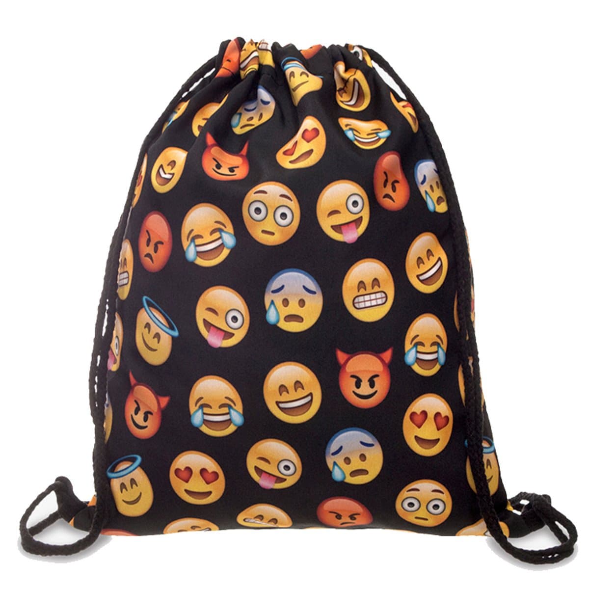 Emoji Backpack Sackpack 18"x13.75" Emoji Stuff Cute College School Drawstring Backpacks Drawstring Bag for Teen Girls