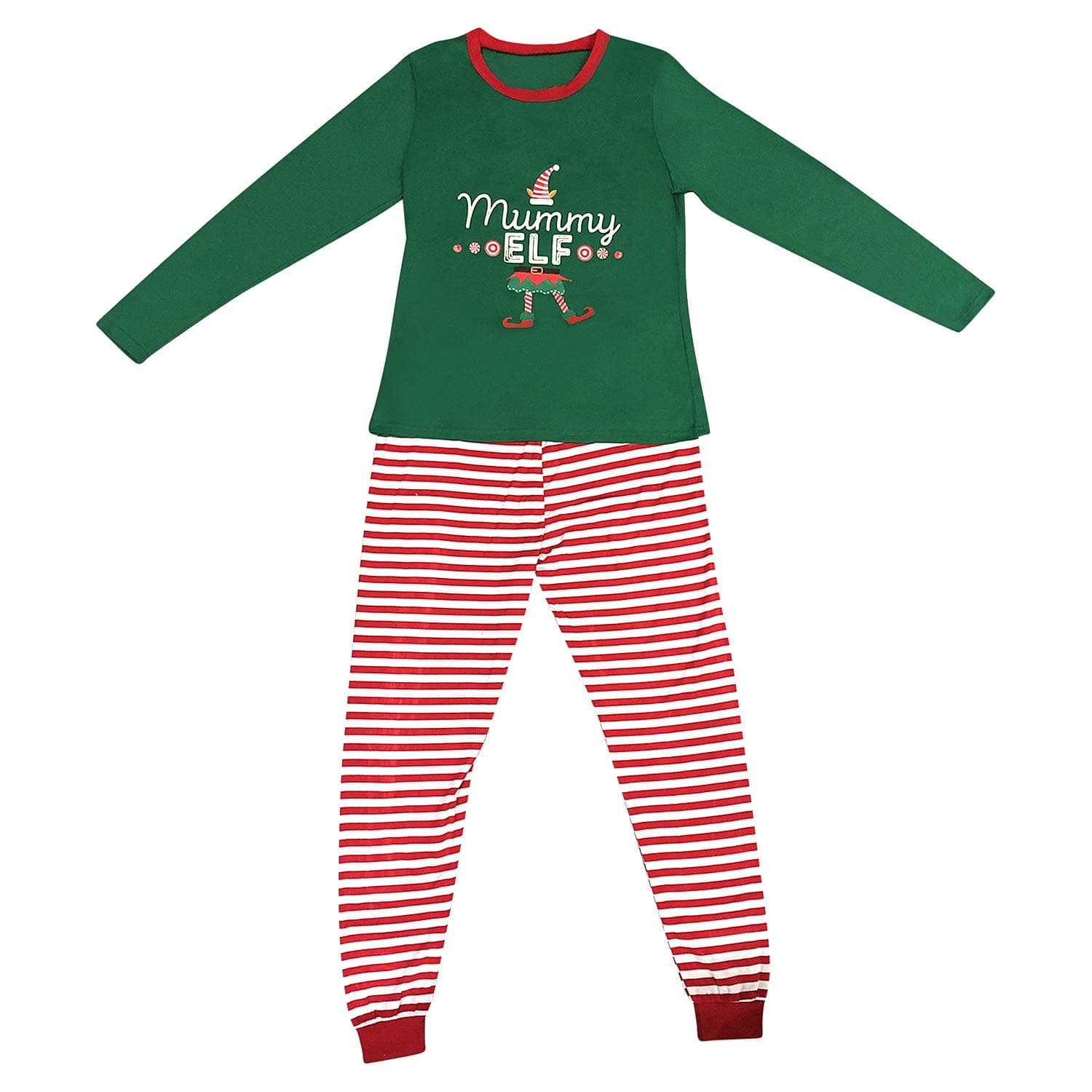 Live It Style It Elf Pyjamas Christmas Family PJs Matching Set Dad Mum Cheeky Little Elves Men Women Girl Boy Xmas Nightwear Outfit (M, Mummy Elf)