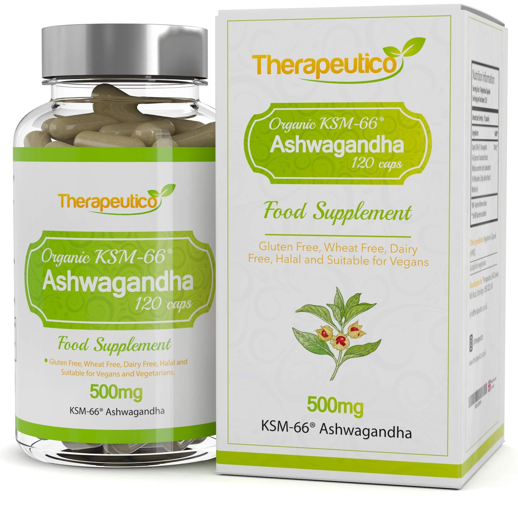 Organic Ashwagandha Capsules | KSM-66® | 120 Vegan Capsules | No Fillers, Additives, Preservatives | 4 Month Supply | Made in UK |