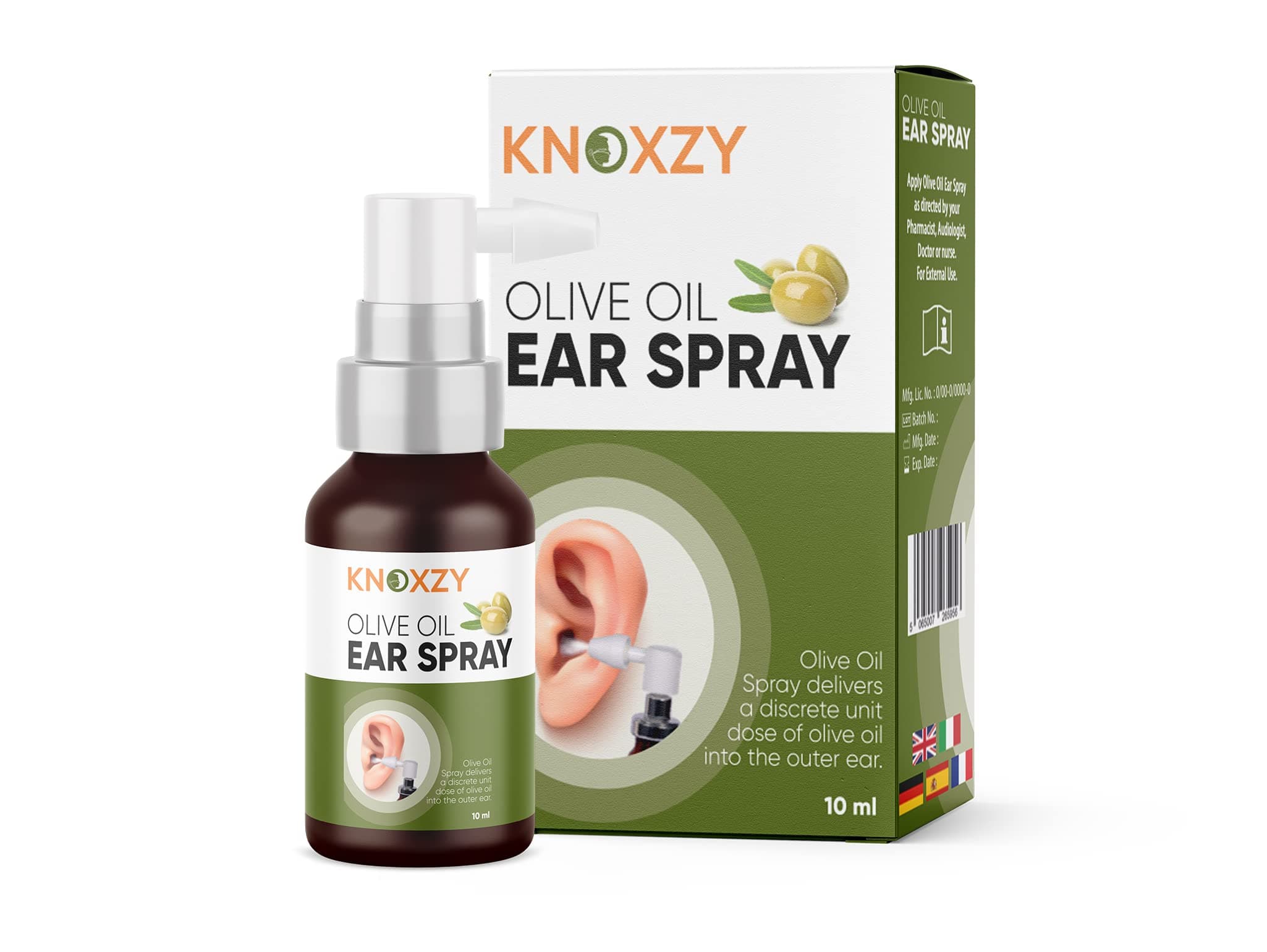 Olive Oil Ear Spray, Wax Removal Natural Spray for Infections & Pain Softener Relief Clinically Tested - 10 ml x 1