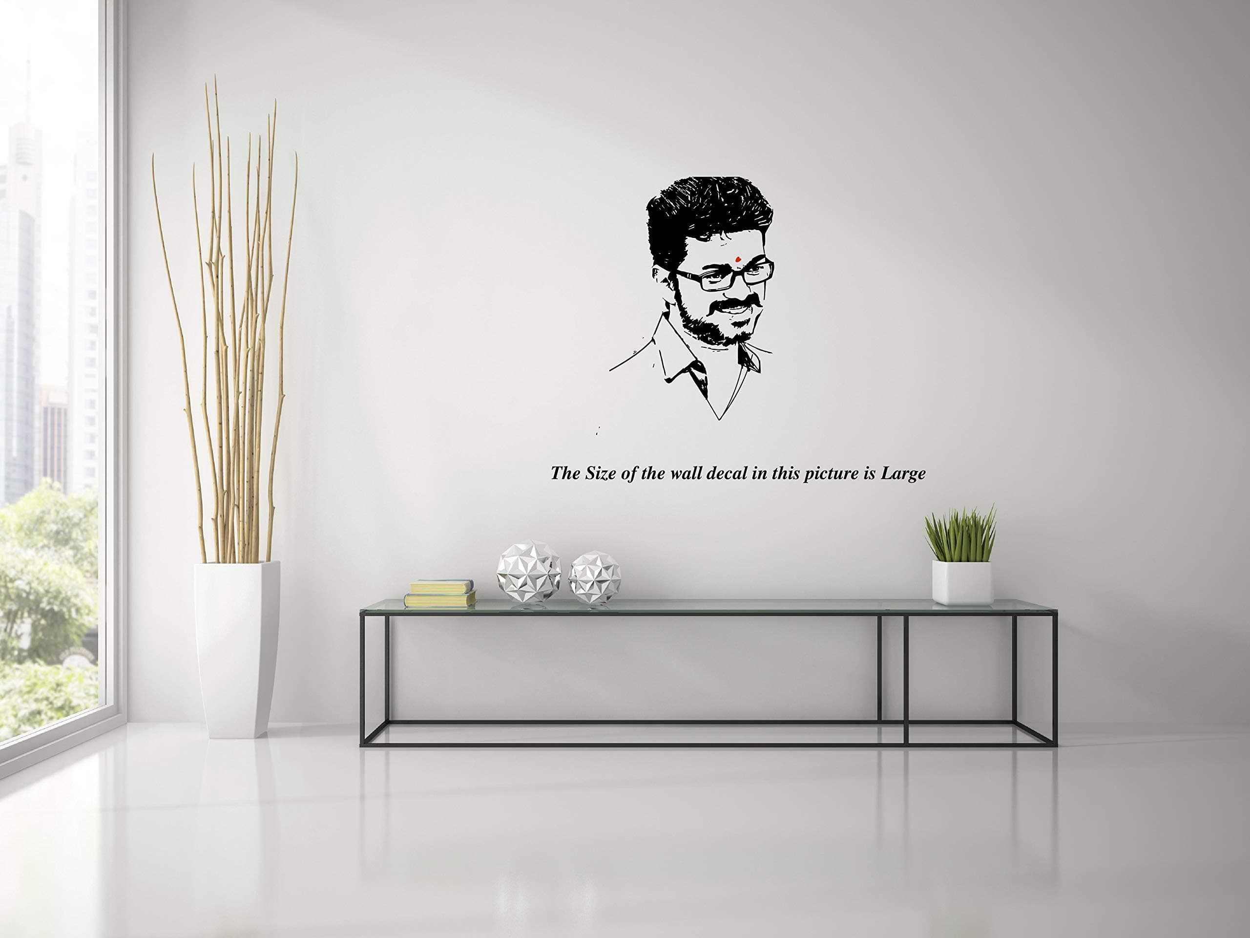 PEACOCKRIDE Thanga Thalapathy Vijay Vinyl Wall Decal (40 X 60 cm, Black)