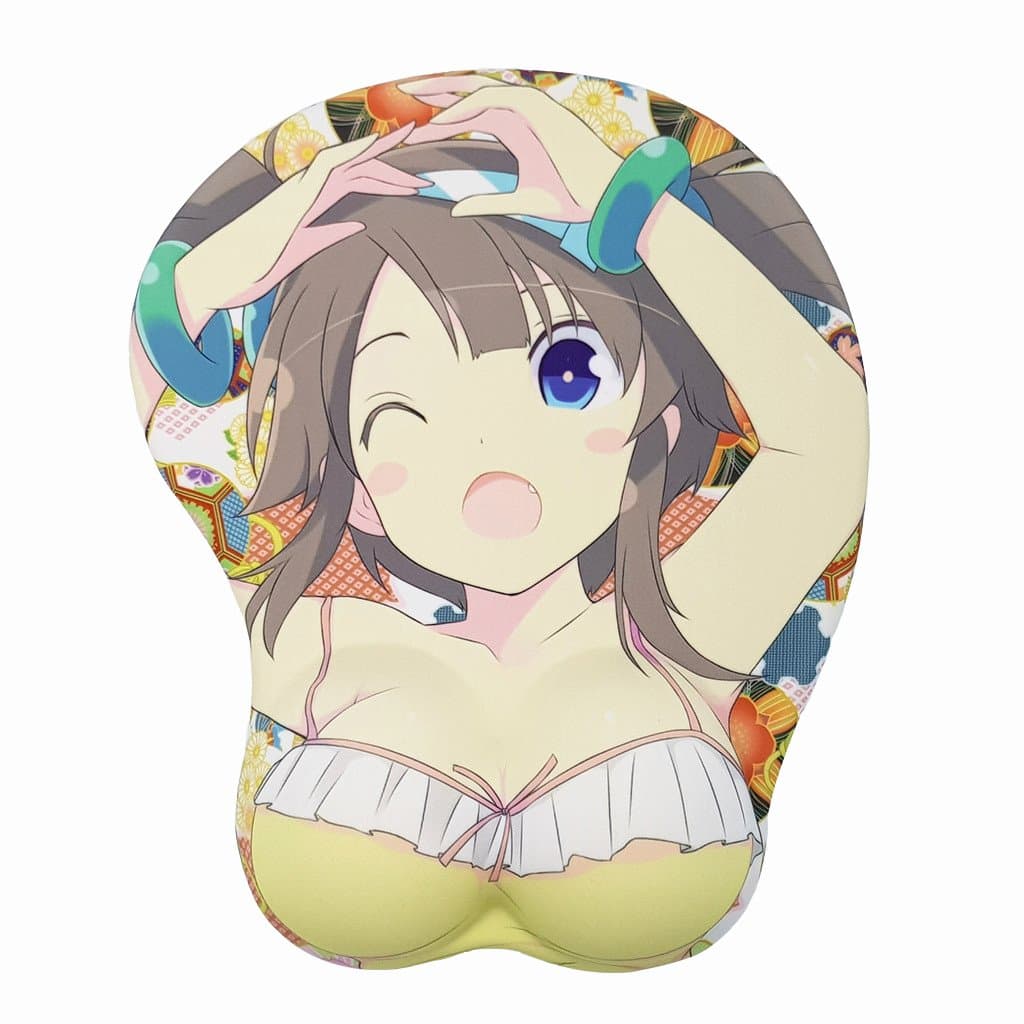 Ace MallSenran Kagura Minori 3D Anime Mouse Pads with Silicone Gel Wrist Rest Gaming Mousepads (6001)