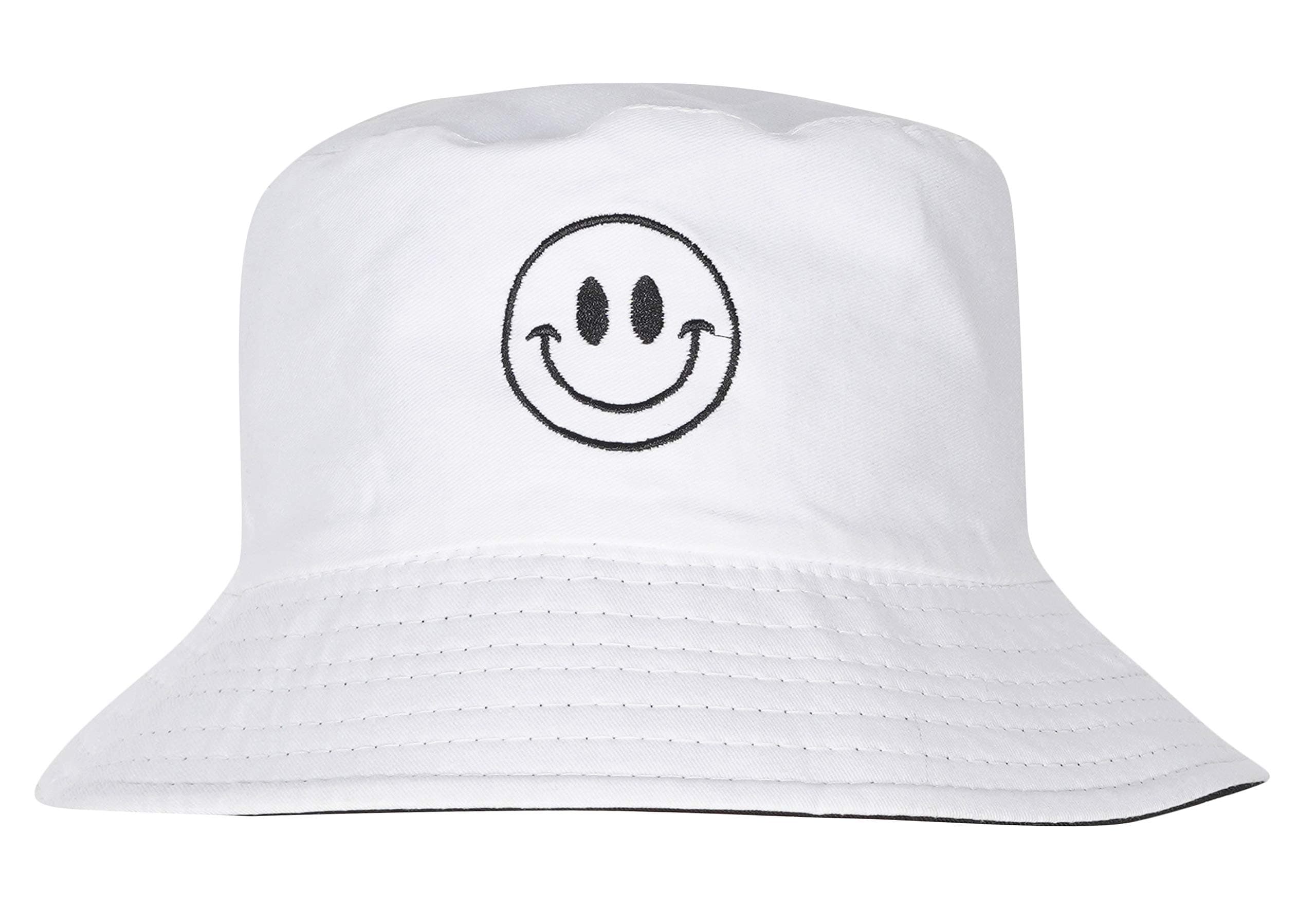 ZachariasUnisex Cotton Fishermen Bucket Smiley Reversible Cap Hat
