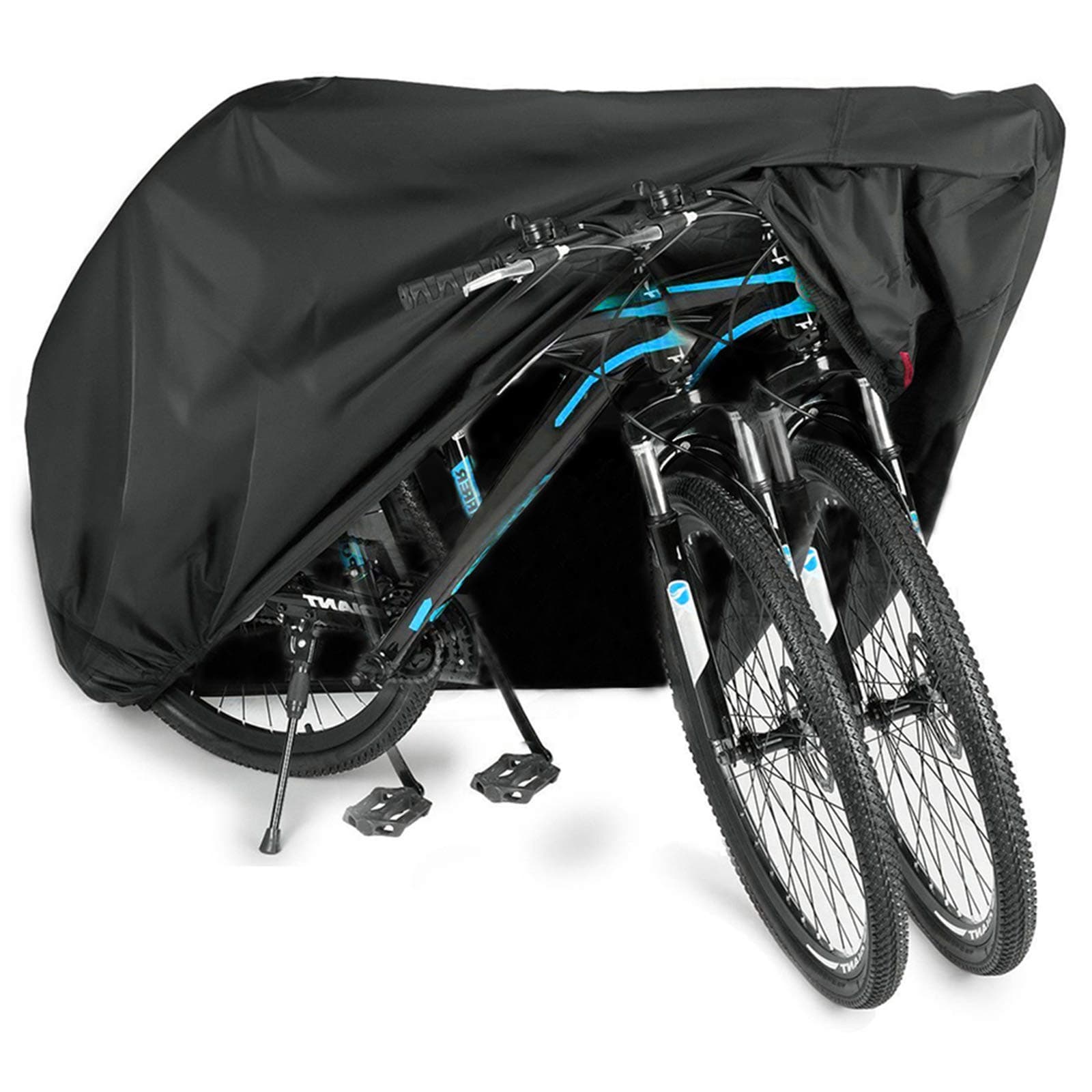Bike Cover Waterproof Outdoor XL XXL Bicycle Cover for 2 Bikes Oxford Fabric Rain Sun UV Dust Wind Proof Motorcycle Covers for Mountain Road Electric Bike Tricycle Cruiser - Black XL 210D