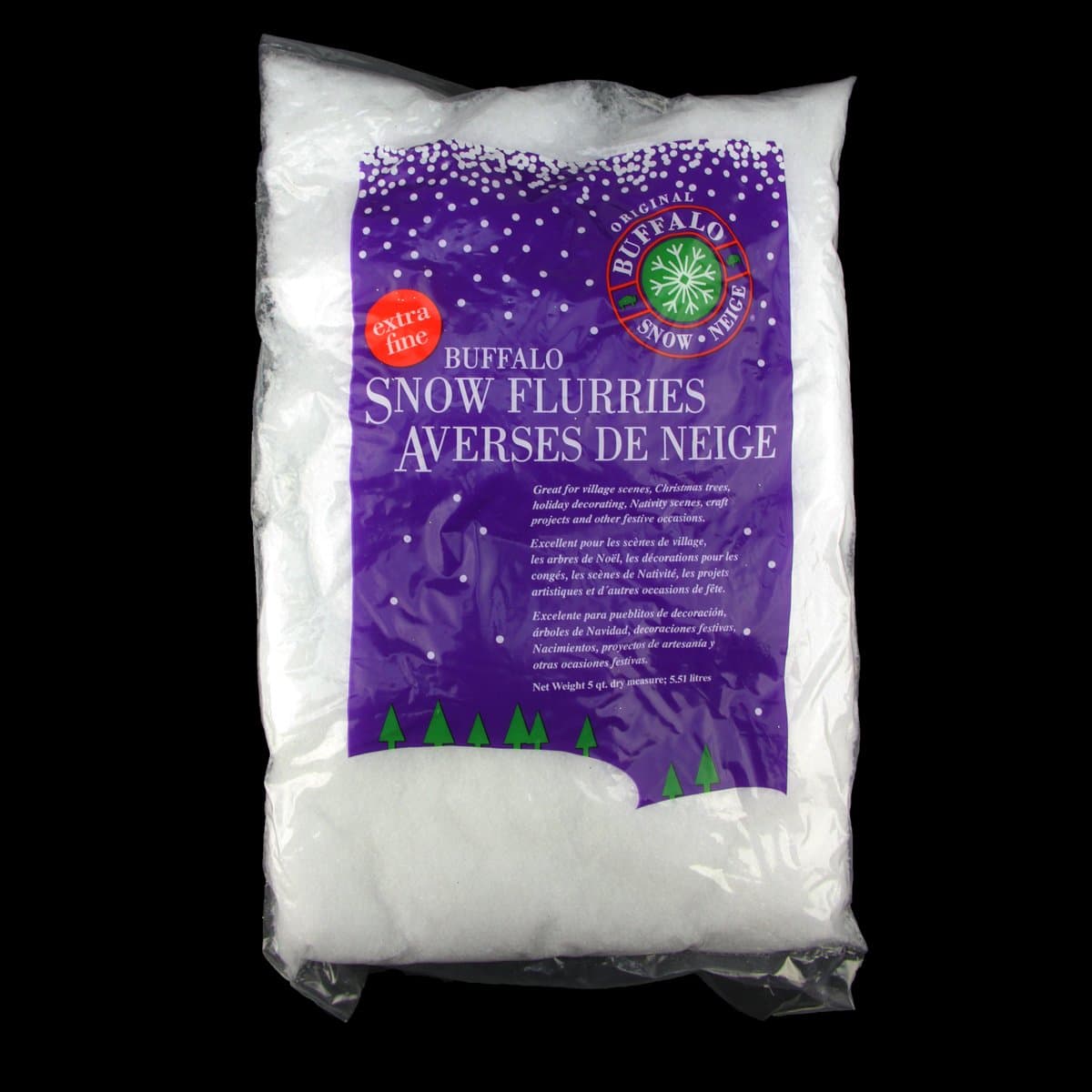 5qts White Artificial Powder Extra Fine Snow Flurries for Christmas Decorating